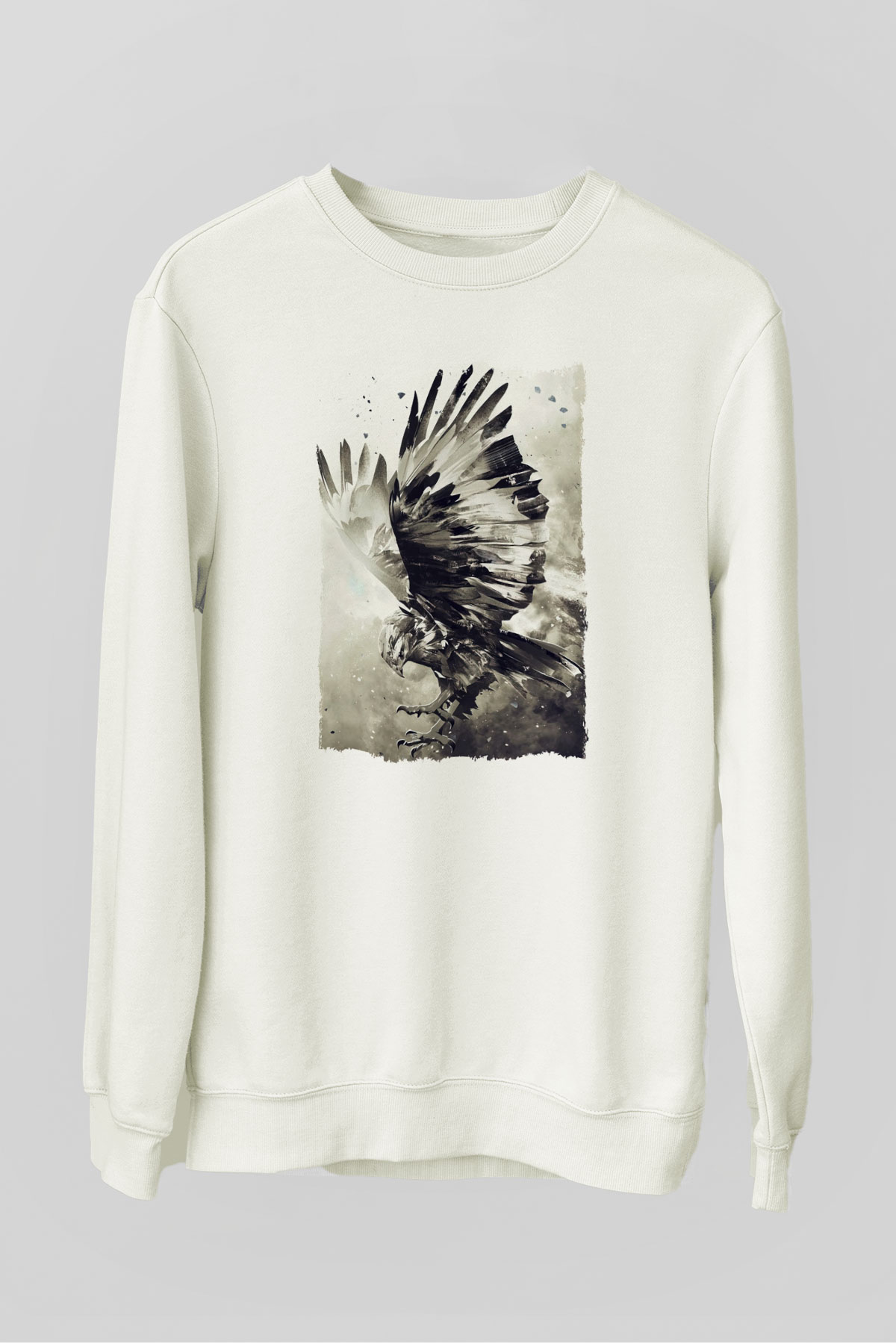 Kartal Beyaz Unisex Sweatshirt
