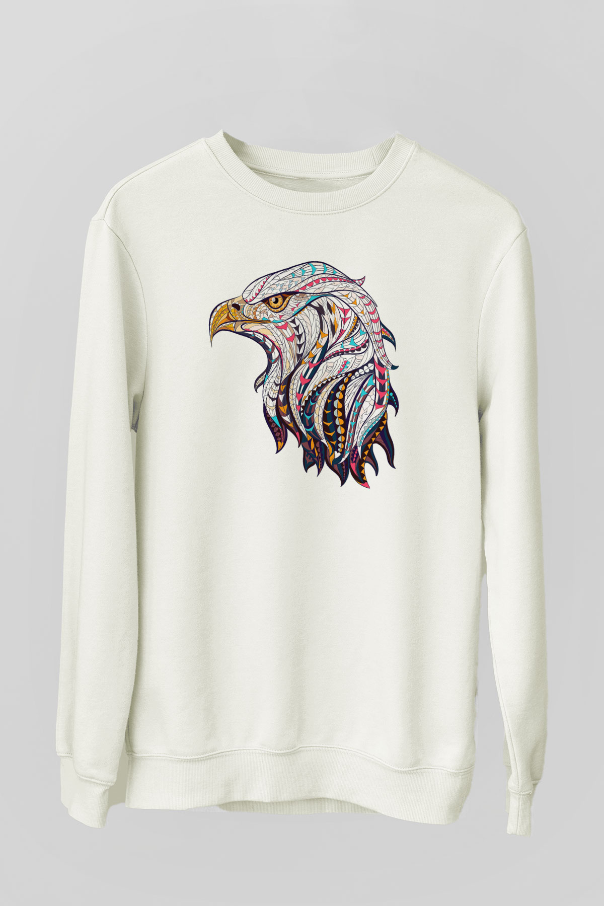 Kartal Beyaz Unisex Sweatshirt