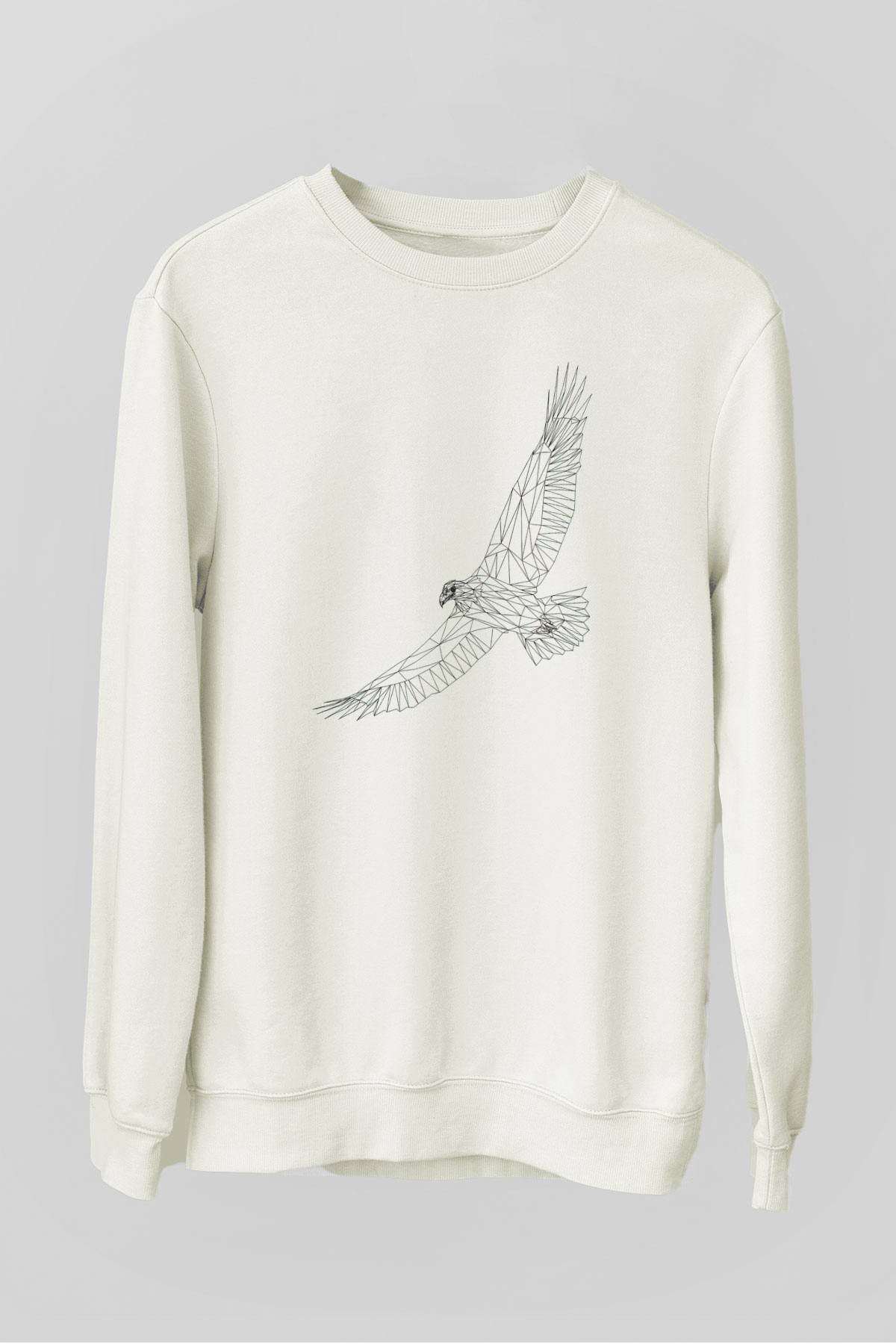 Kartal Beyaz Unisex Sweatshirt