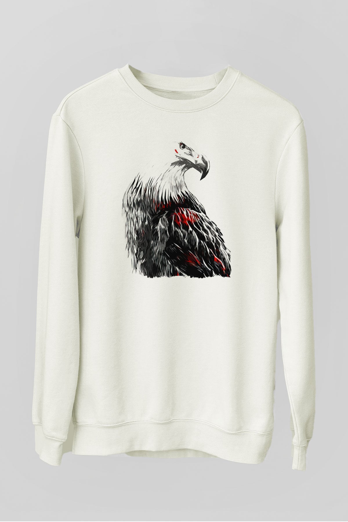 Kartal Beyaz Unisex Sweatshirt