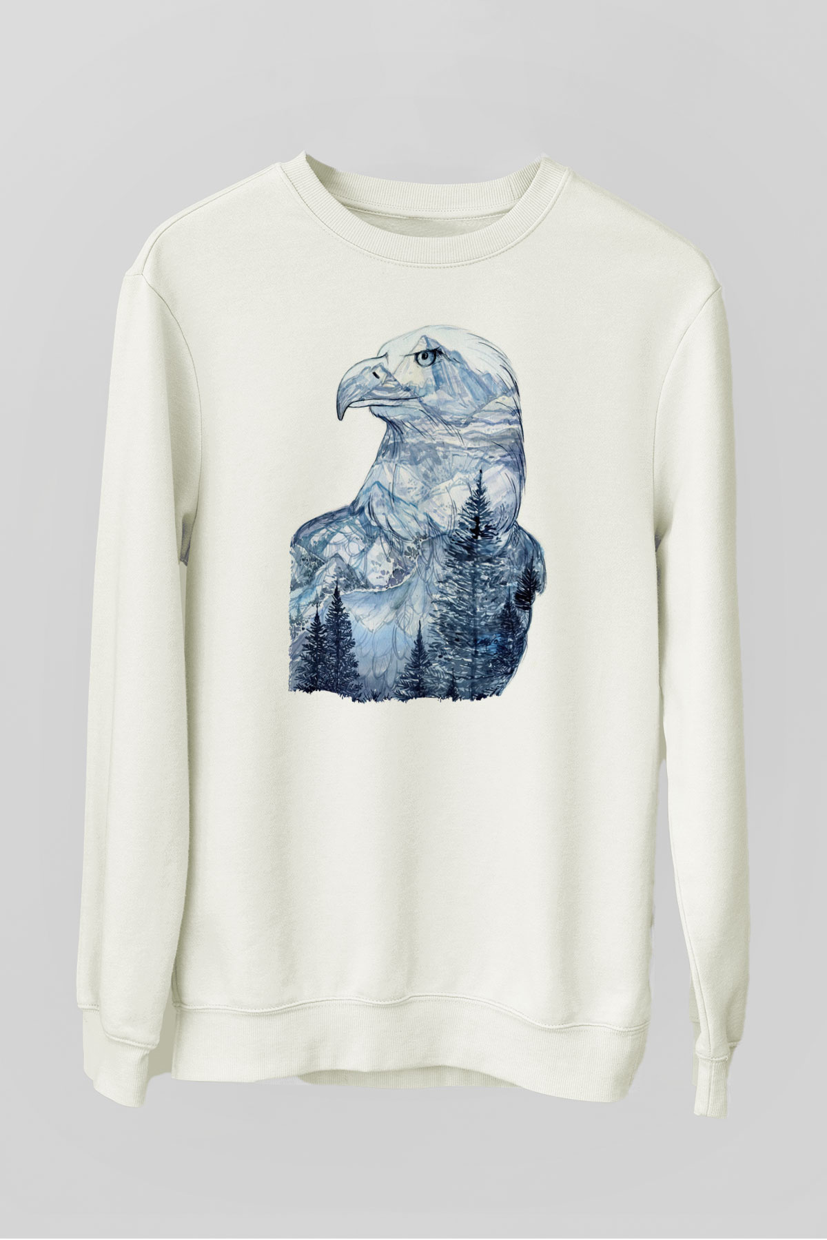 Kartal Beyaz Unisex Sweatshirt