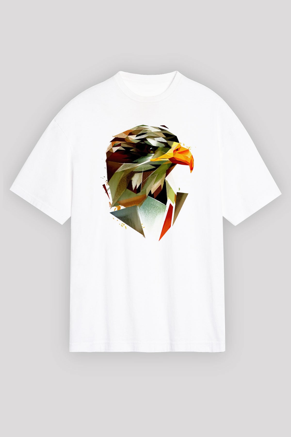 Kartal Beyaz Unisex Tişört T-Shirt - TişörtFabrikası