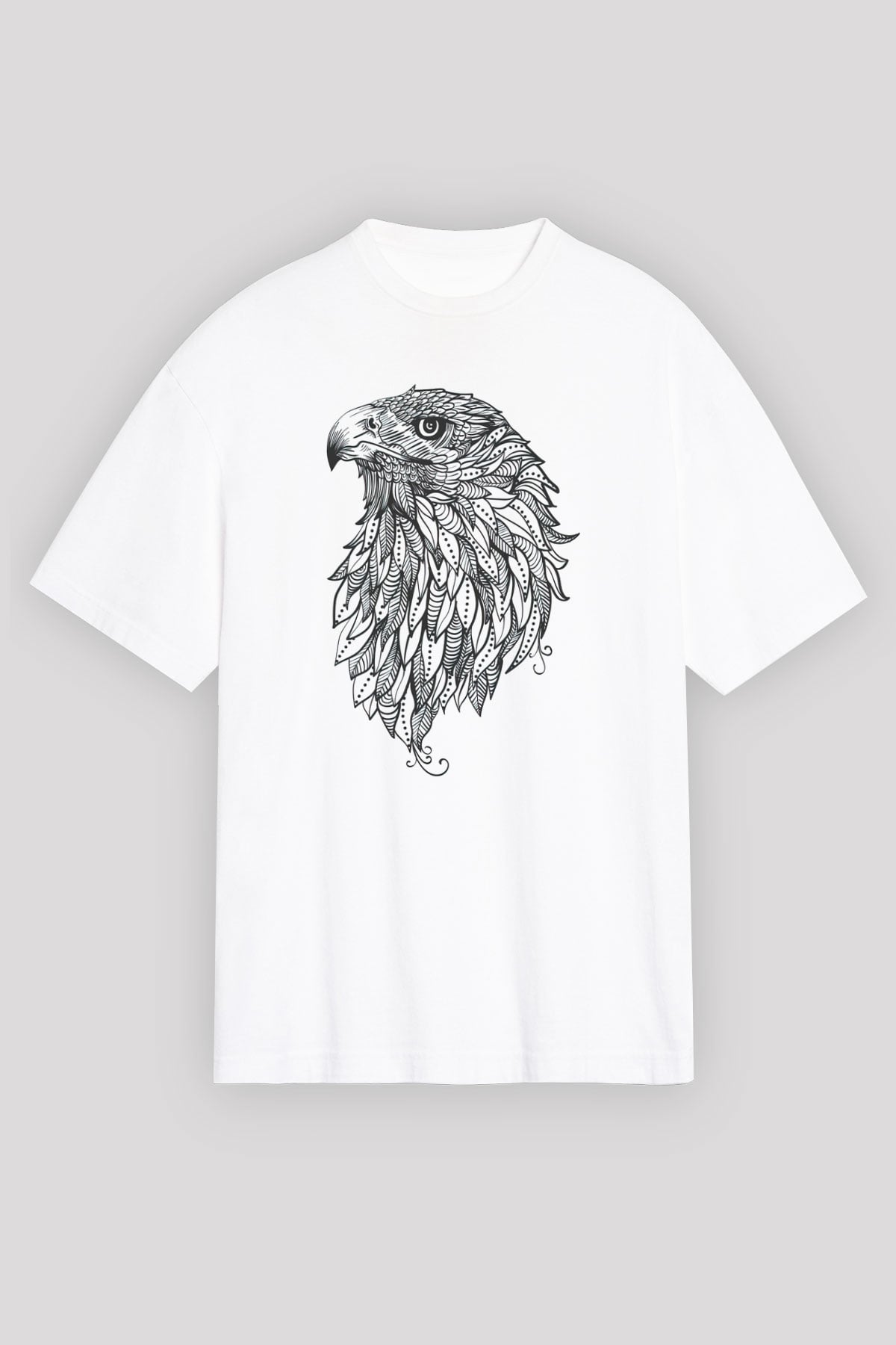 Kartal Beyaz Unisex Tişört T-Shirt - TişörtFabrikası