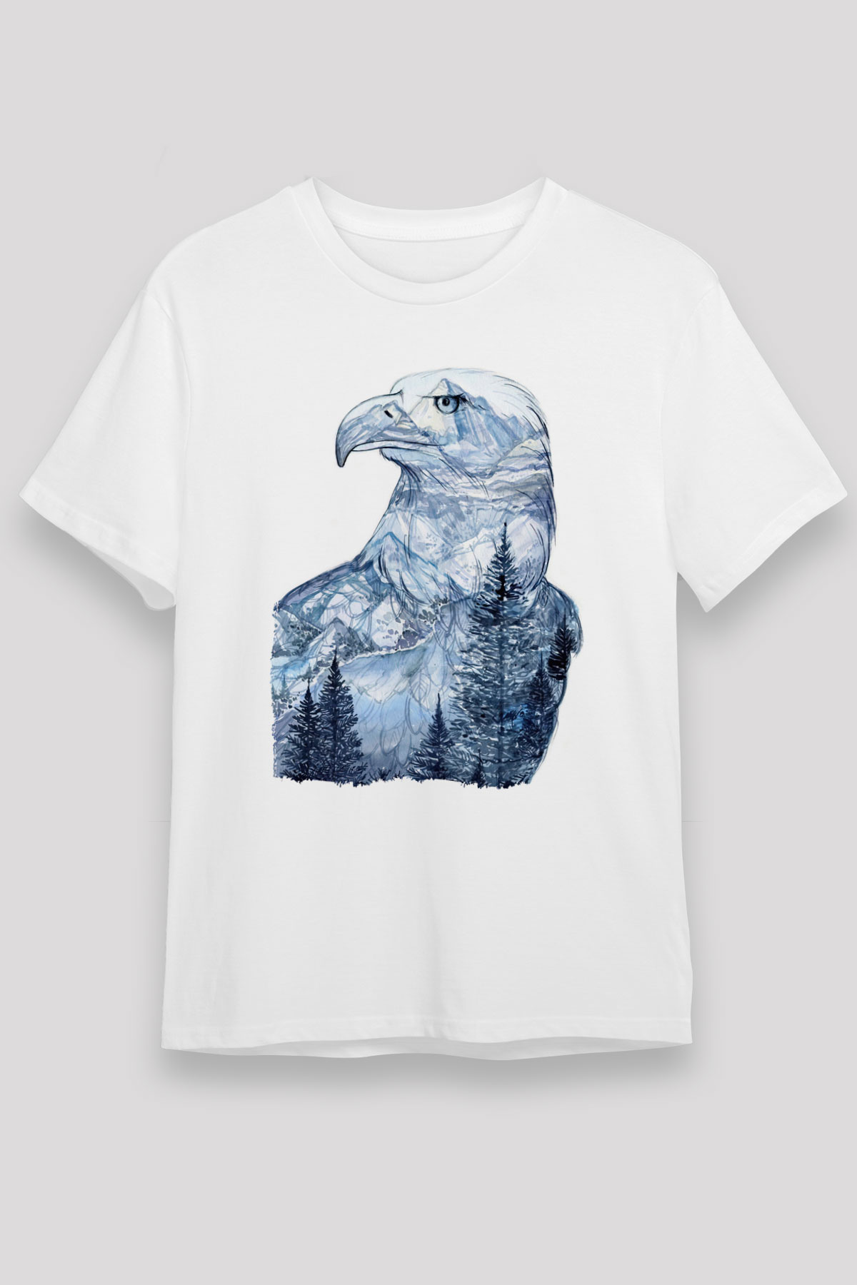 Kartal Beyaz Unisex Tişört T-Shirt - TişörtFabrikası