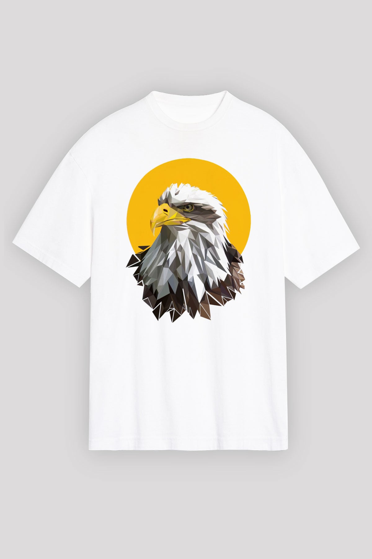 Kartal Beyaz Unisex Tişört T-Shirt - TişörtFabrikası