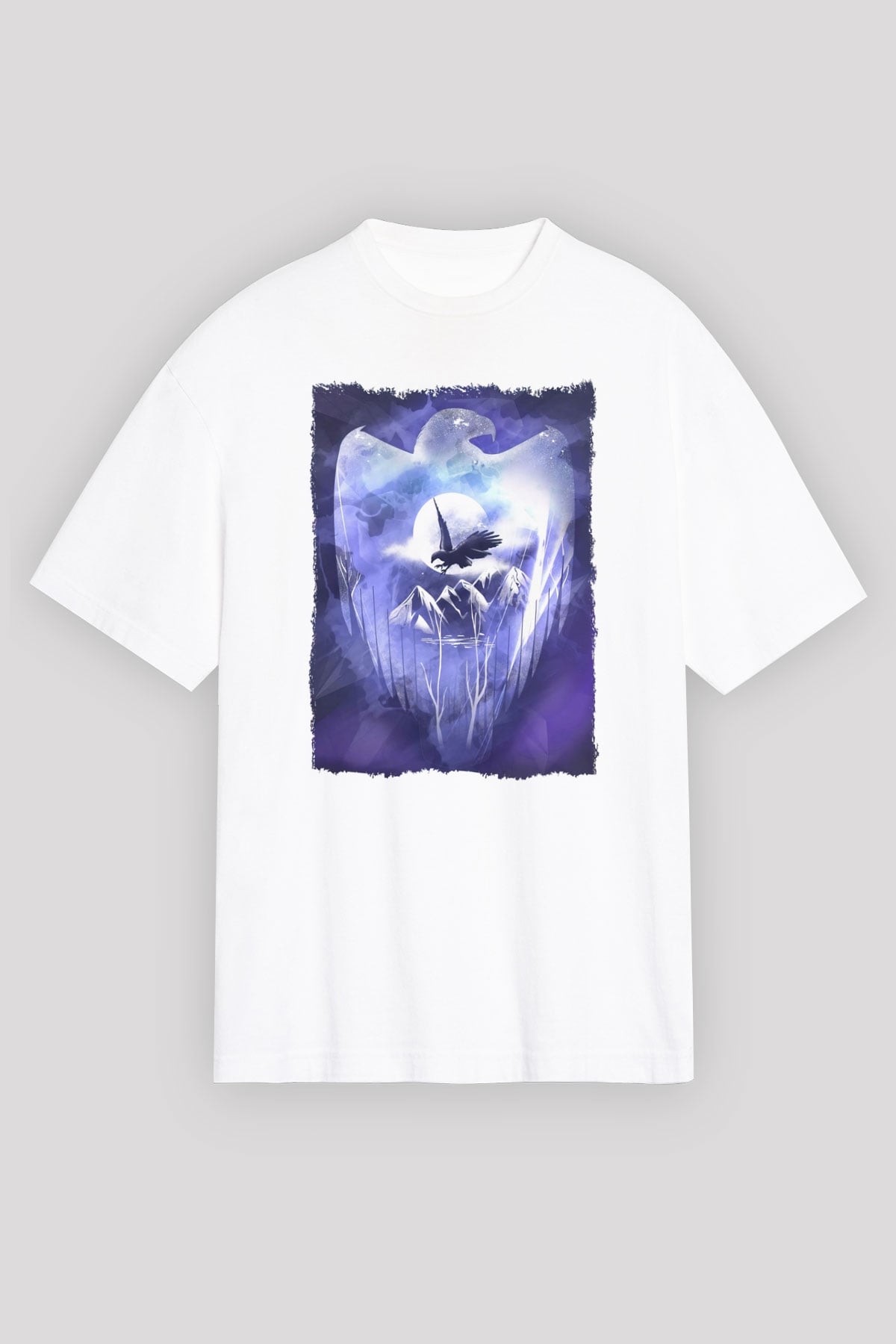 Kartal Beyaz Unisex Tişört T-Shirt - TişörtFabrikası