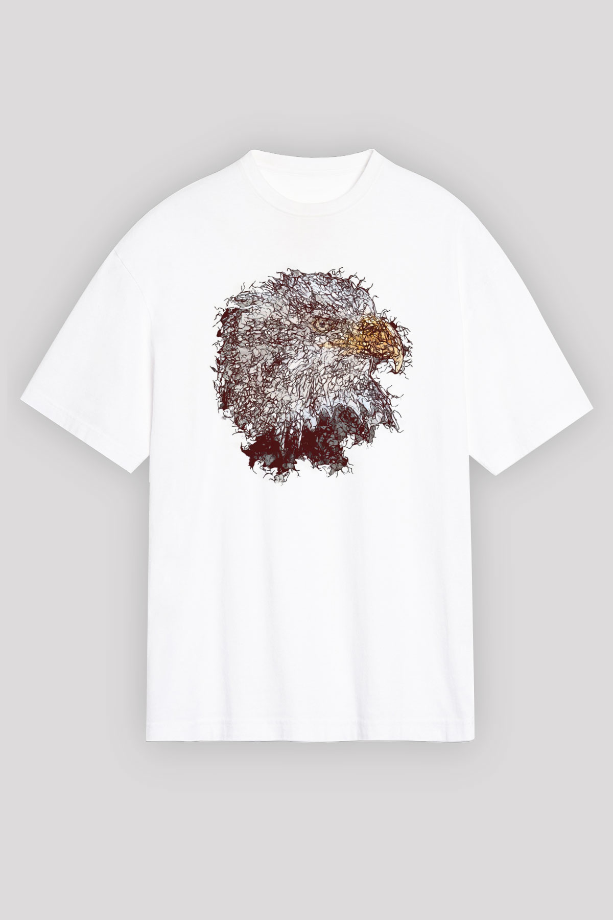 Kartal Beyaz Unisex Tişört T-Shirt - TişörtFabrikası