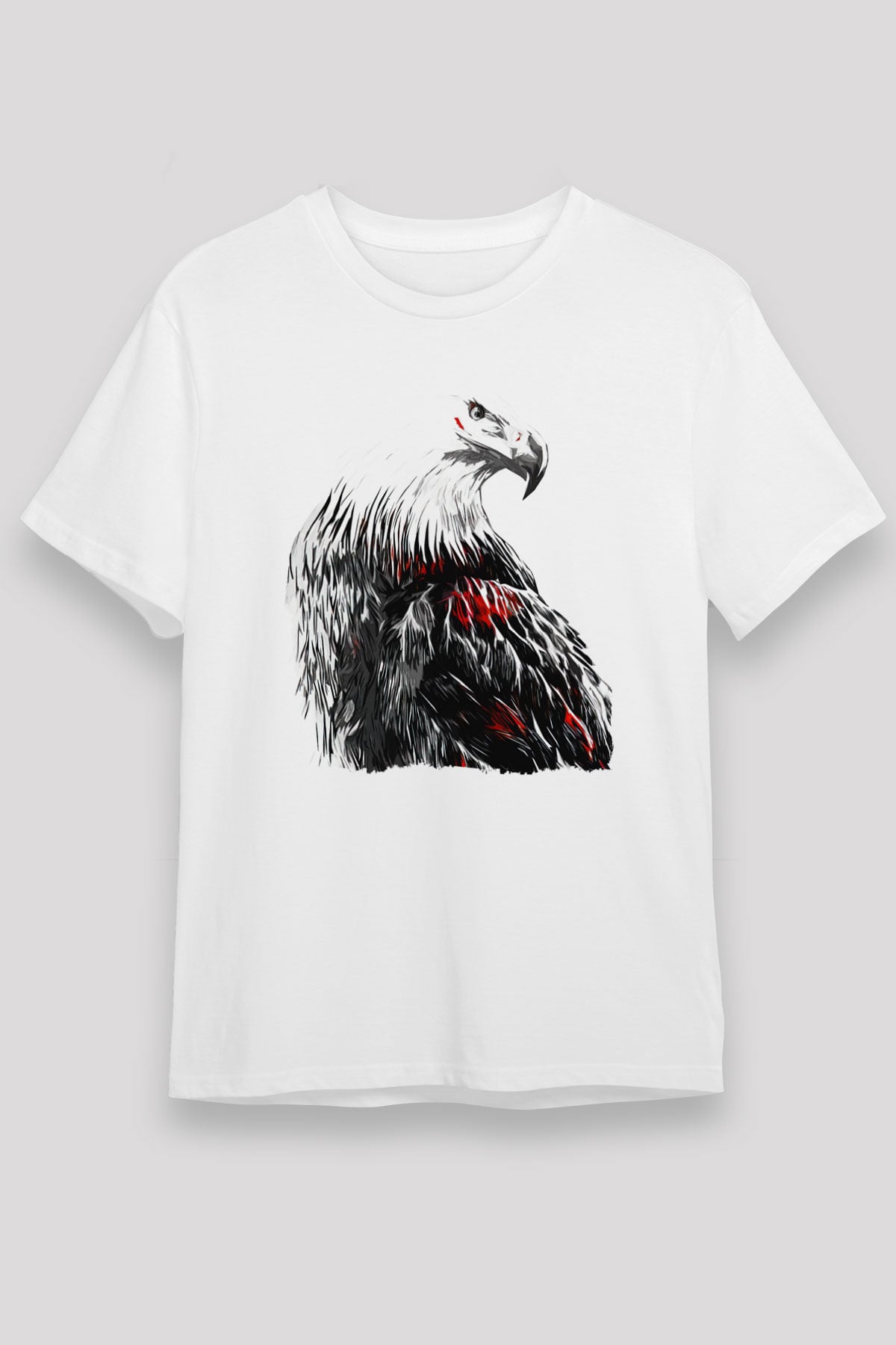 Kartal Beyaz Unisex Tişört T-Shirt - TişörtFabrikası