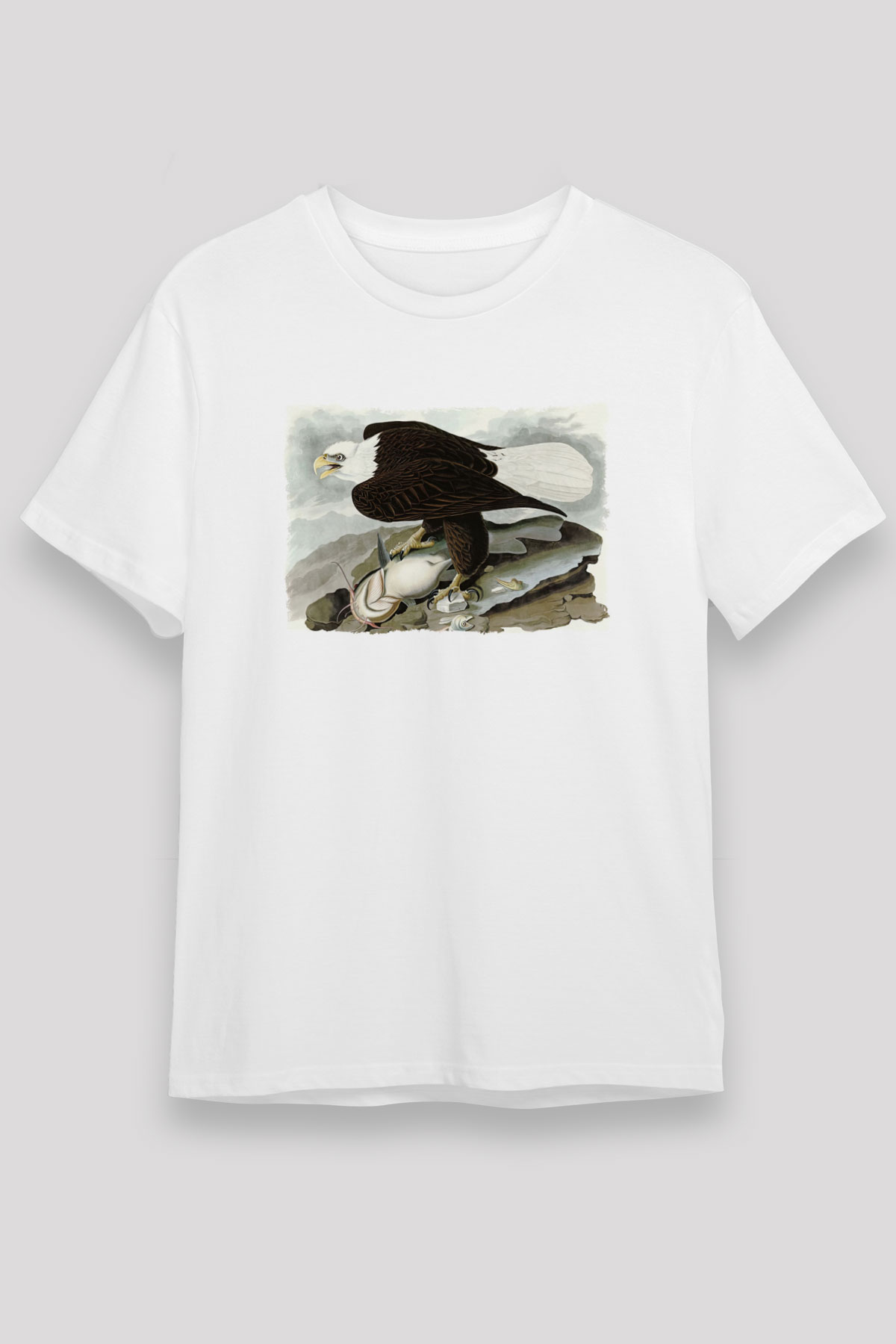 Kartal Beyaz Unisex Tişört T-Shirt - TişörtFabrikası