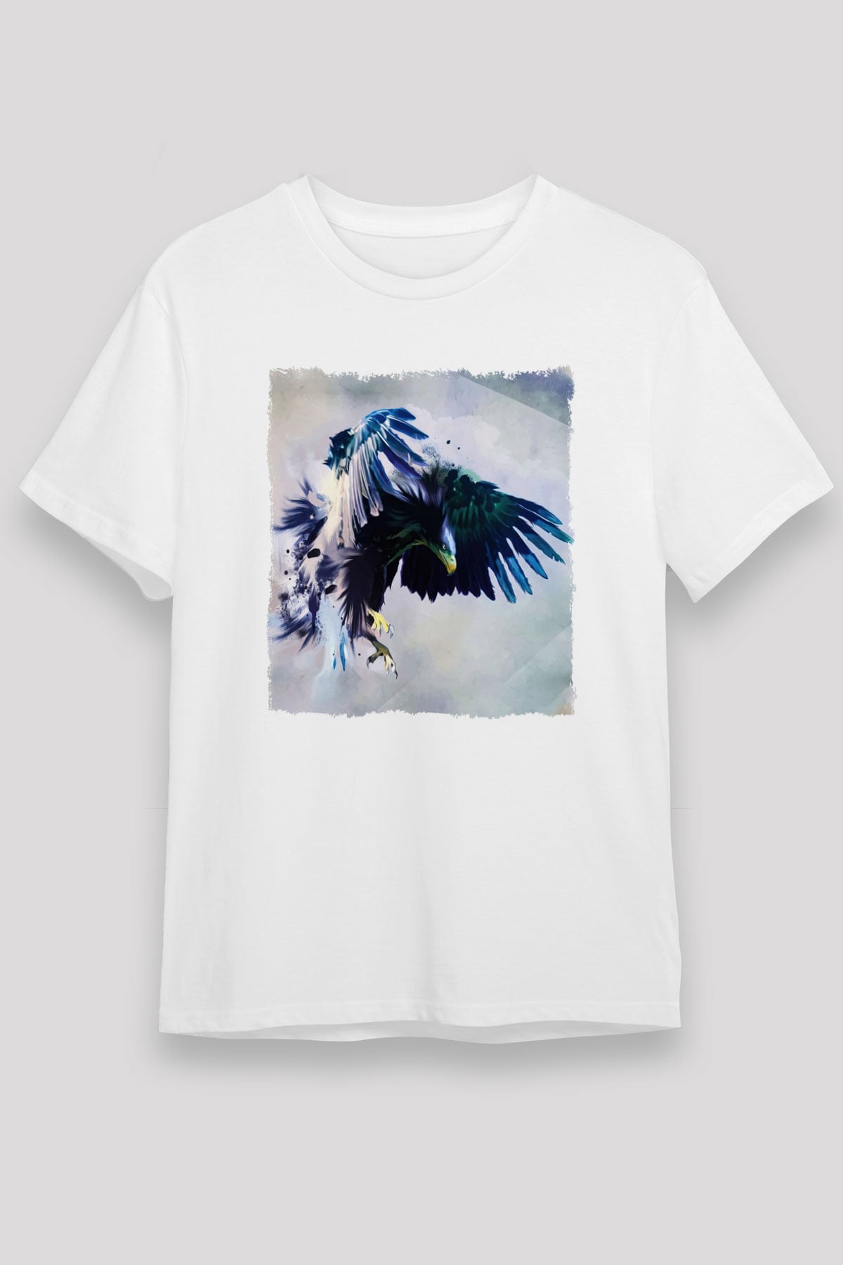 Kartal Beyaz Unisex Tişört T-Shirt - TişörtFabrikası