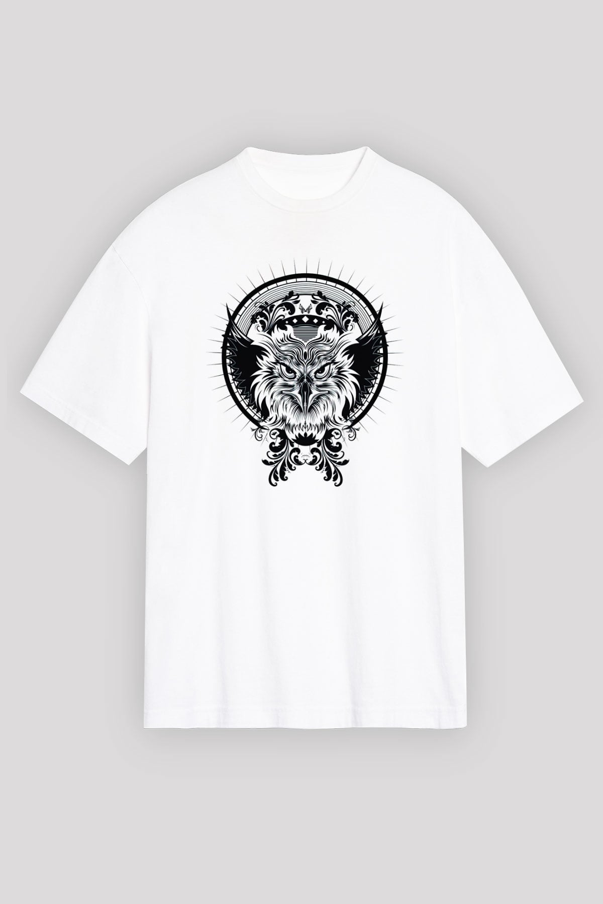 Kartal Beyaz Unisex Tişört T-Shirt - TişörtFabrikası