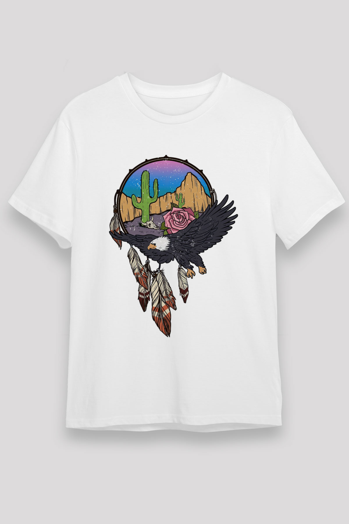 Kartal Beyaz Unisex Tişört T-Shirt - TişörtFabrikası