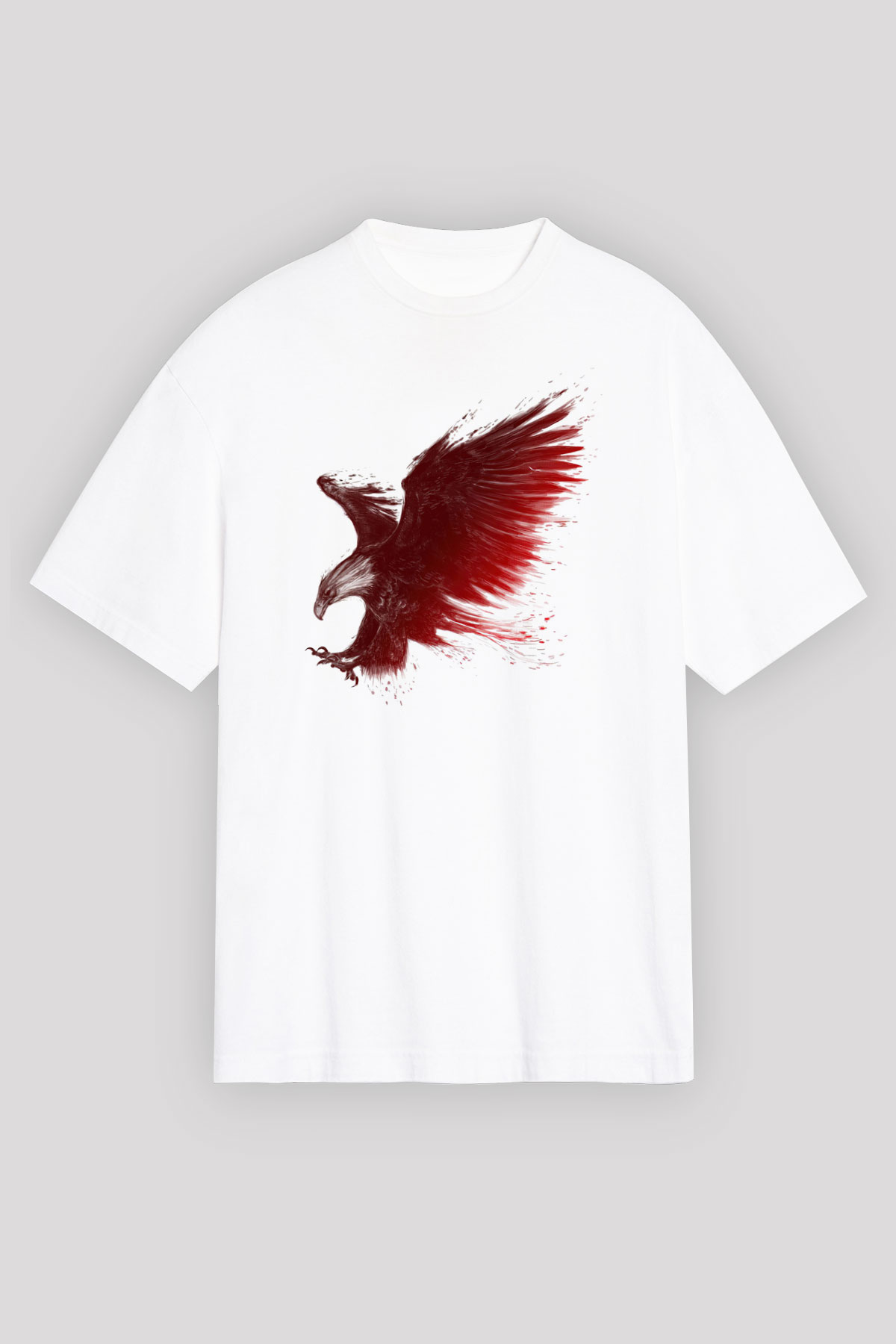Kartal Beyaz Unisex Tişört T-Shirt - TişörtFabrikası