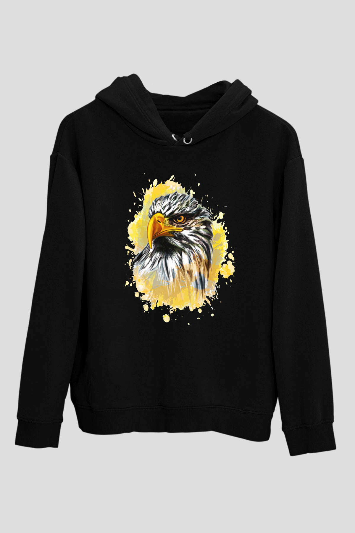 Kartal Siyah Unisex Hoodie