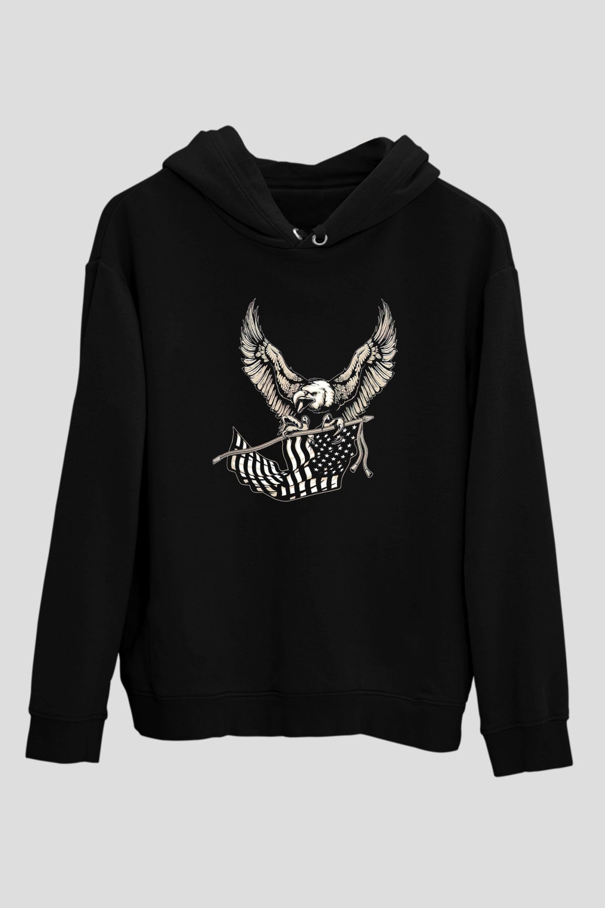 Kartal Siyah Unisex Hoodie