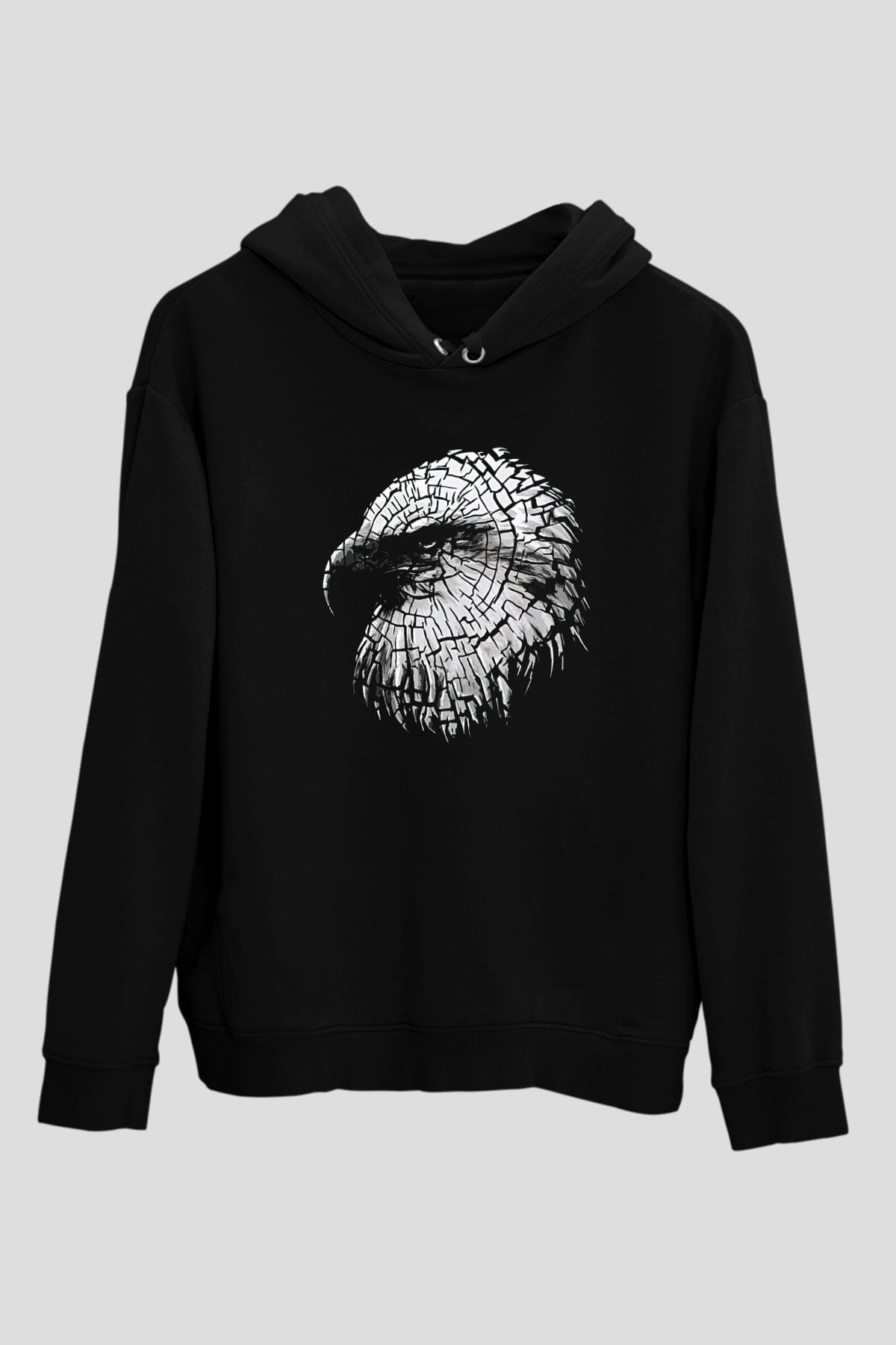 Kartal Siyah Unisex Hoodie