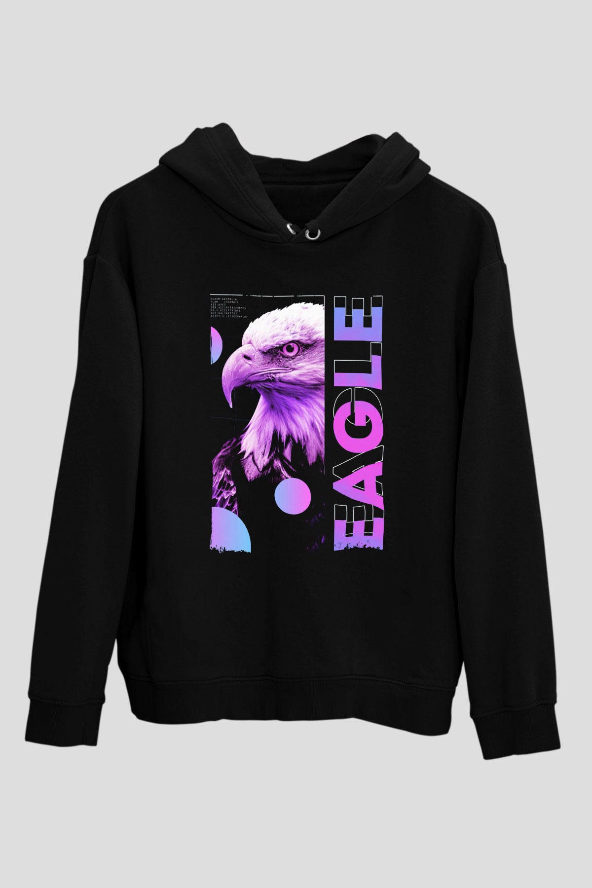 Kartal Siyah Unisex Hoodie