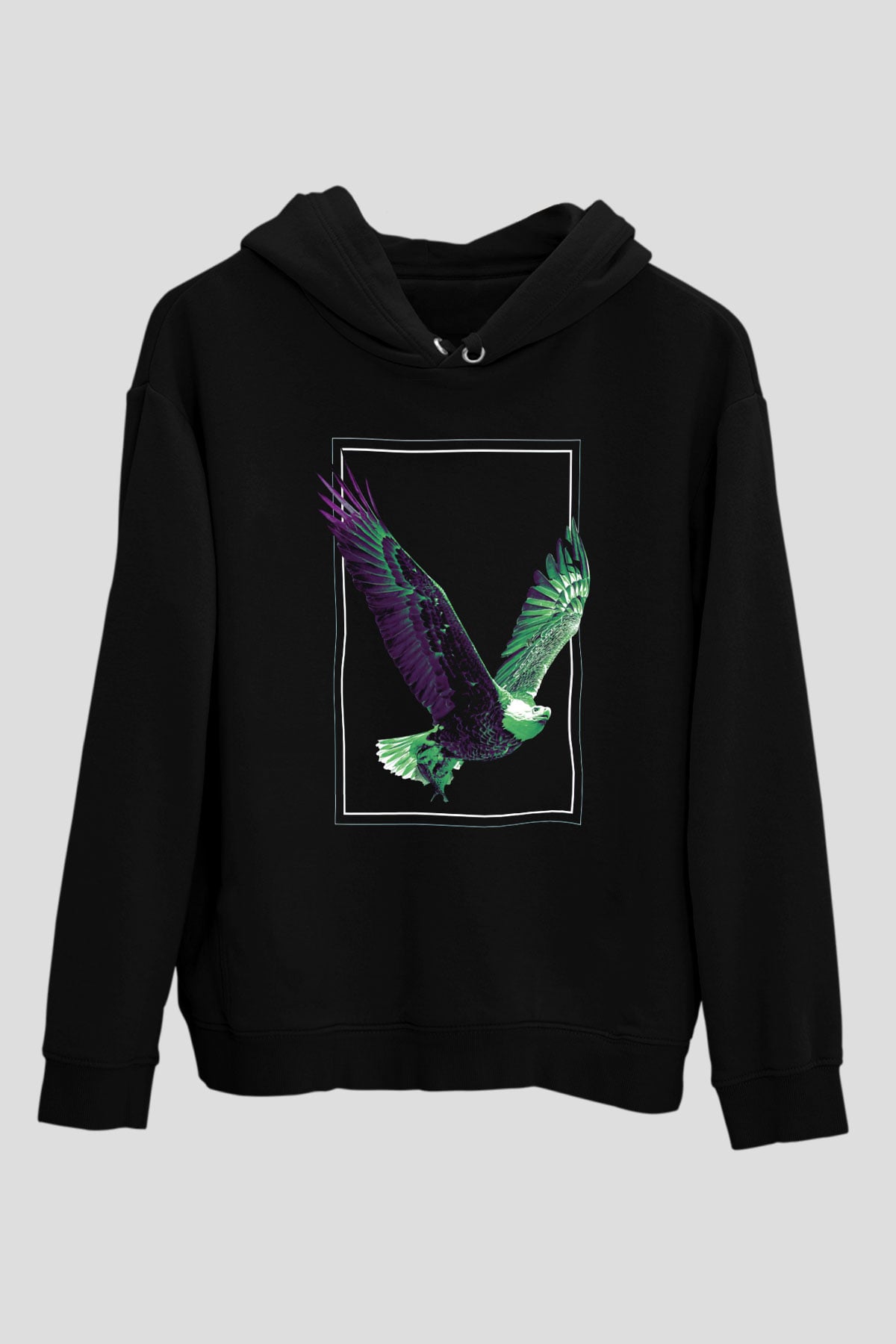 Kartal Siyah Unisex Hoodie