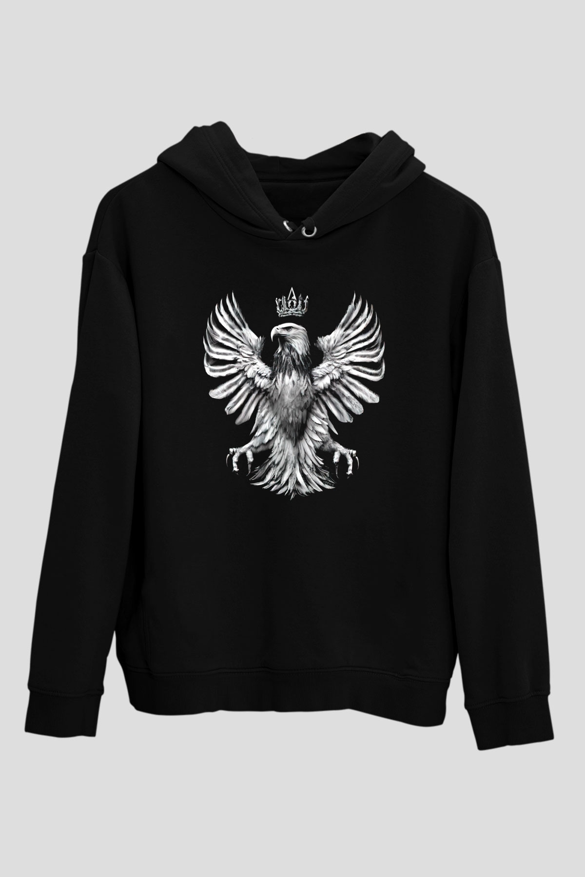 Kartal Siyah Unisex Hoodie