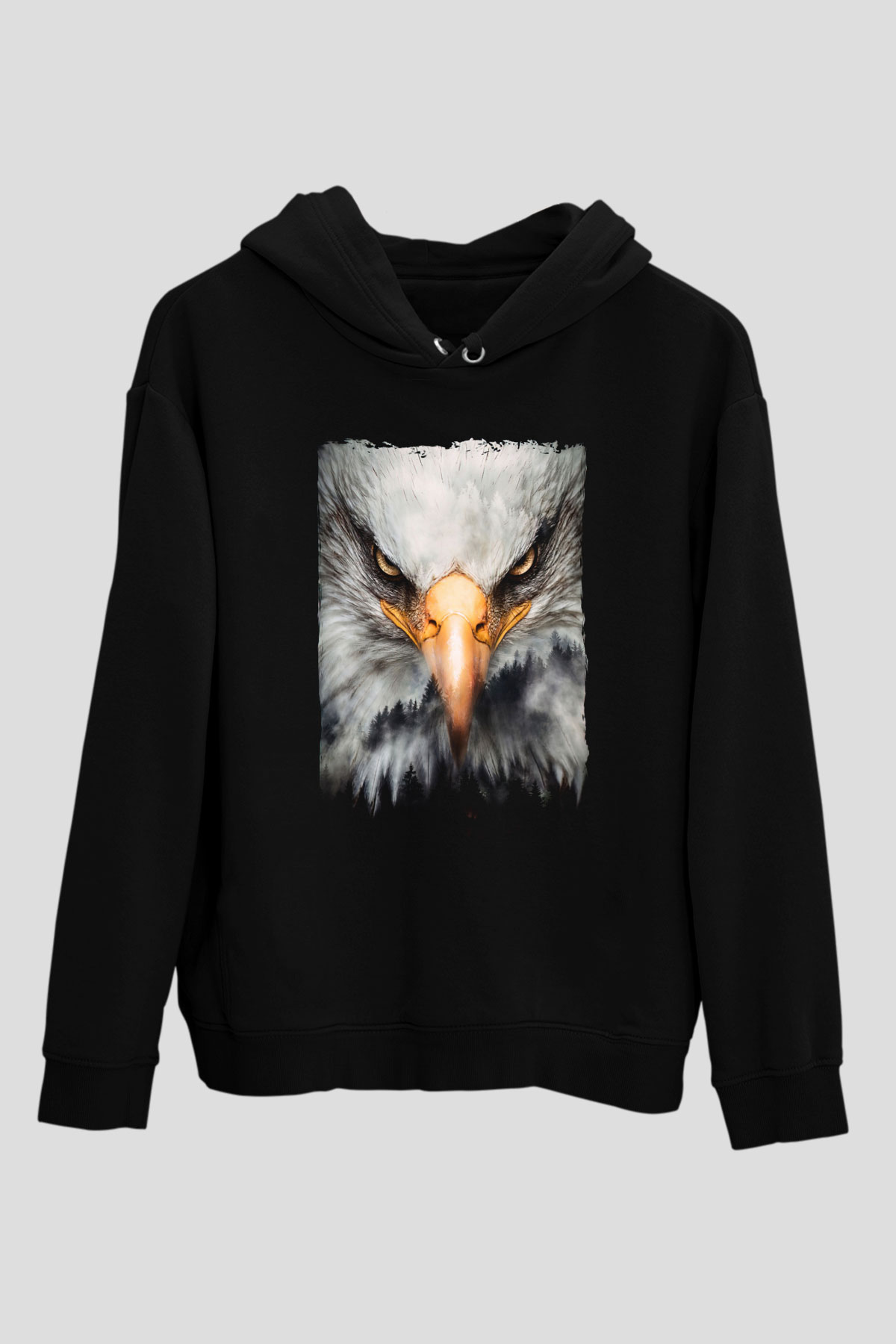 Kartal Siyah Unisex Hoodie