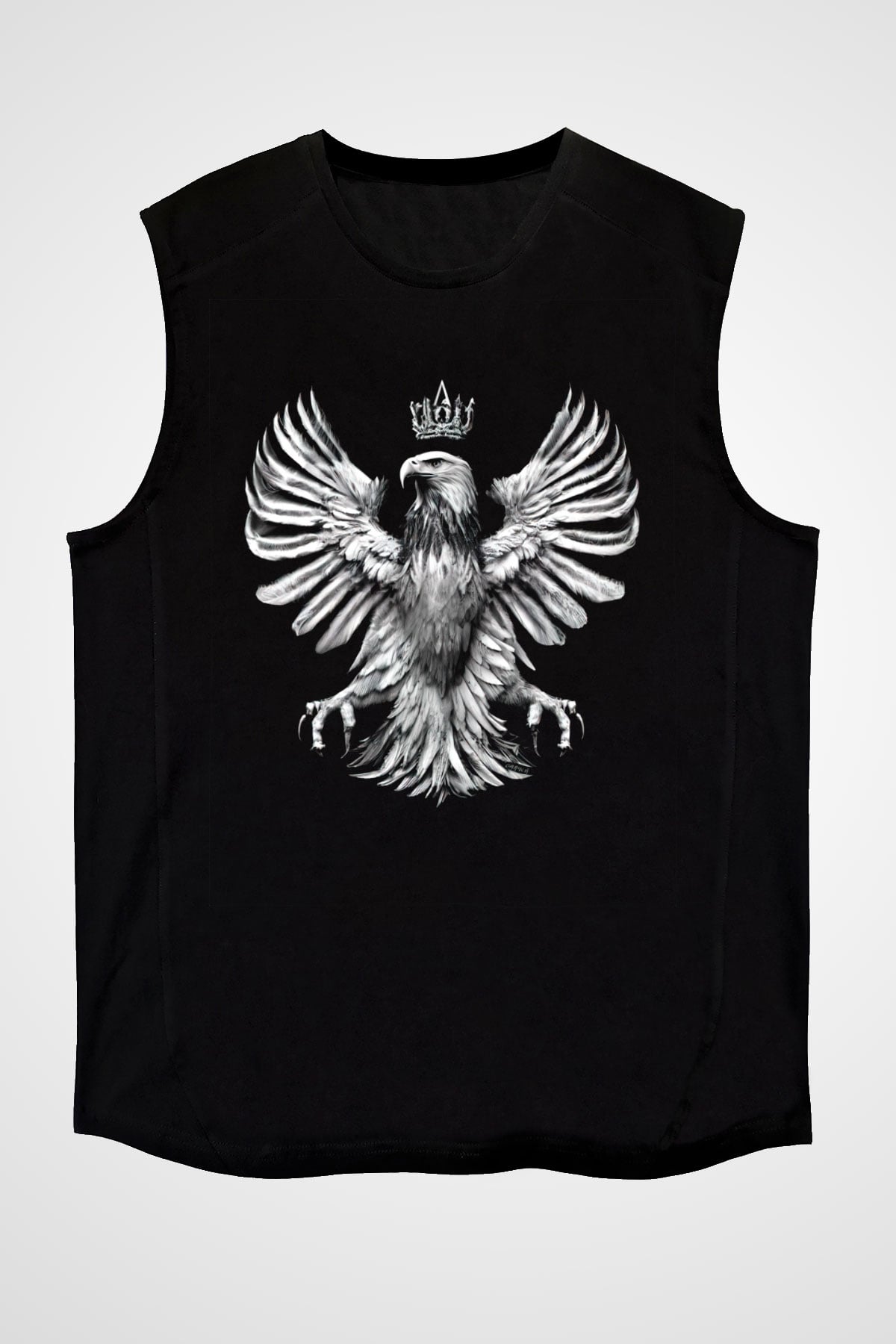 Kartal Siyah Unisex Kolsuz Tişört