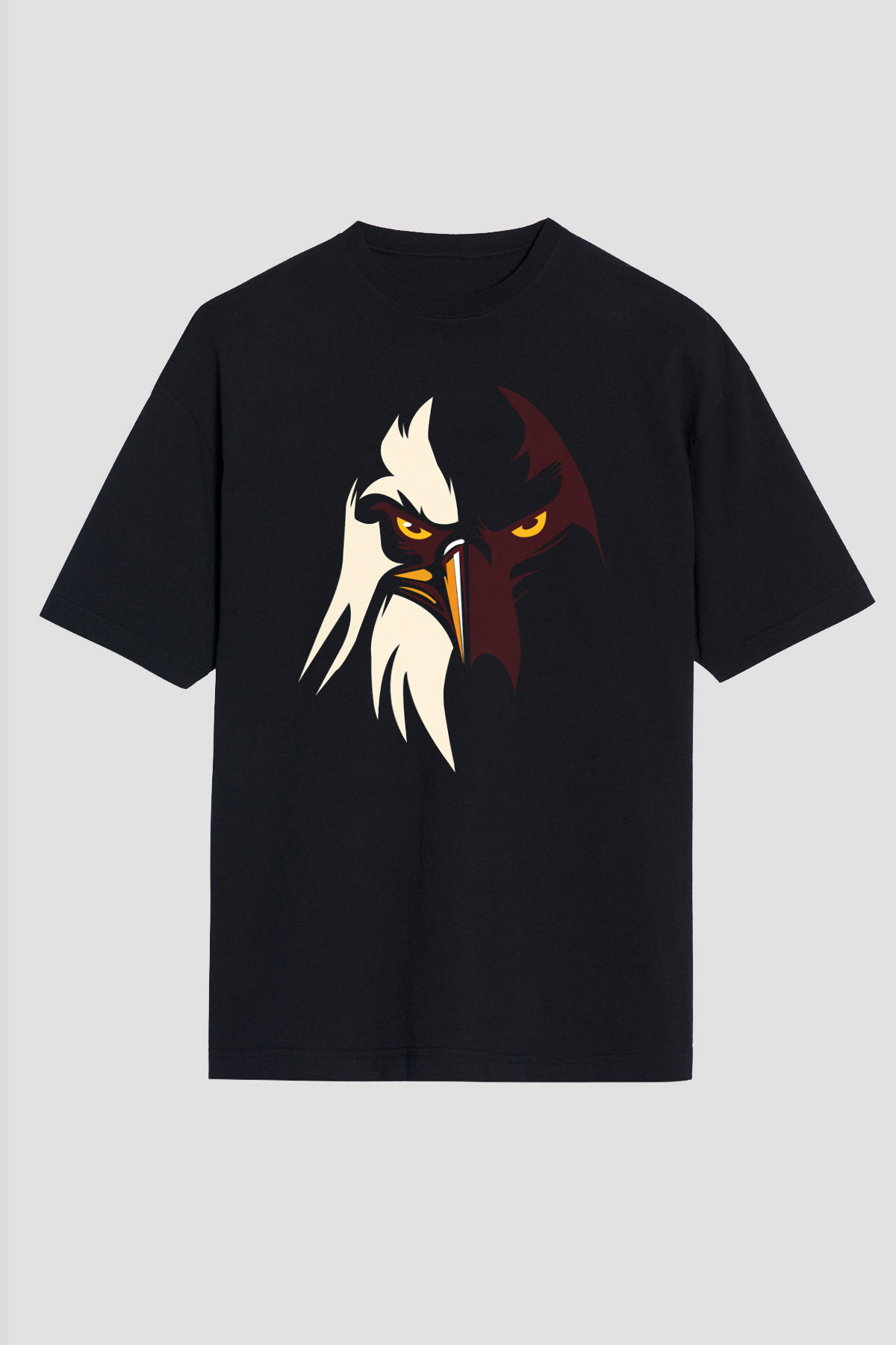 Kartal Siyah Unisex Oversize Tişört T-Shirt