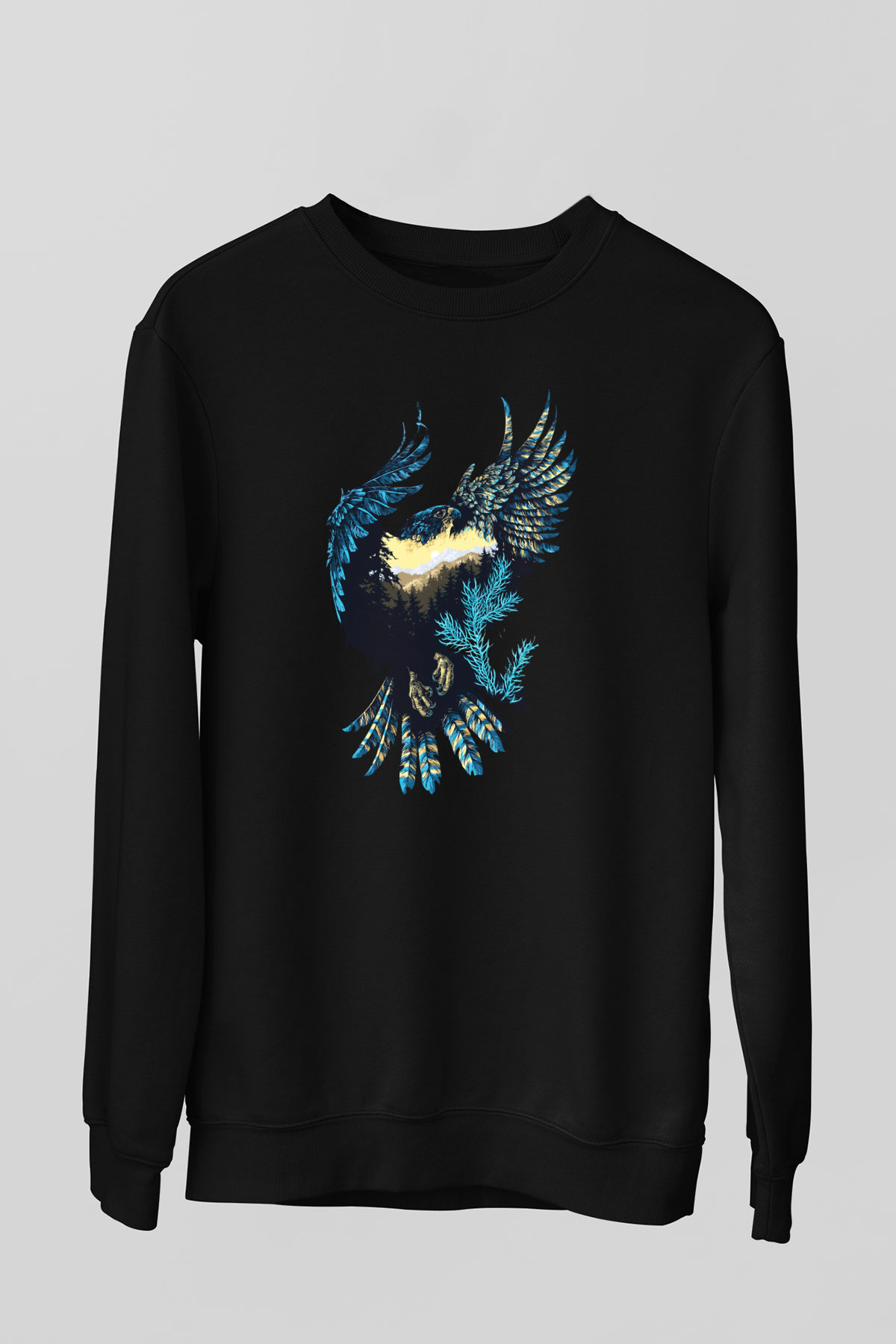 Kartal Siyah Unisex Sweatshirt