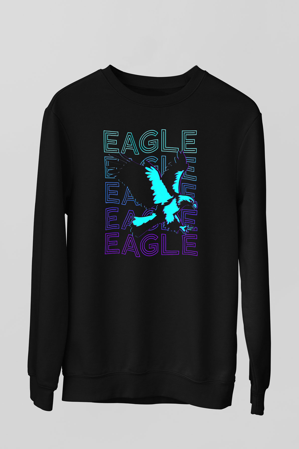 Kartal Siyah Unisex Sweatshirt