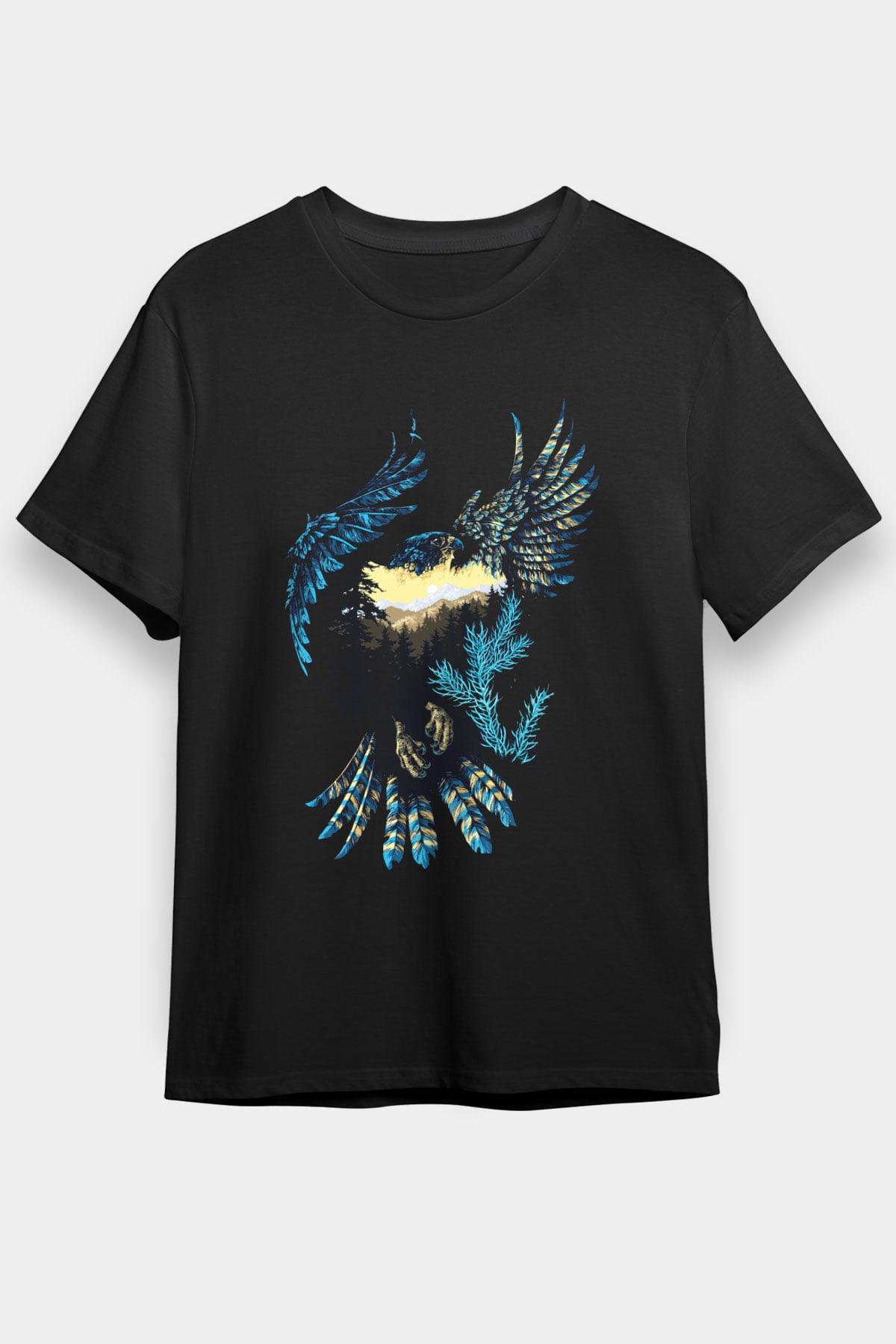 Kartal Siyah Unisex Tişört T-Shirt - TişörtFabrikası