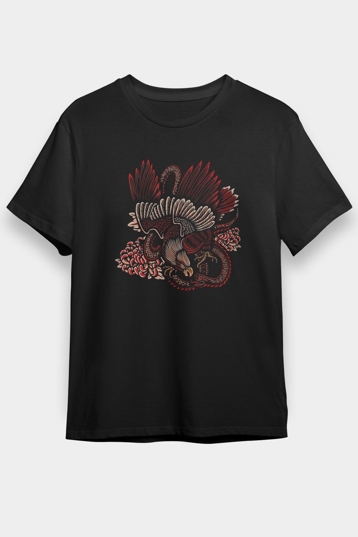 Kartal Siyah Unisex Tişört T-Shirt - TişörtFabrikası