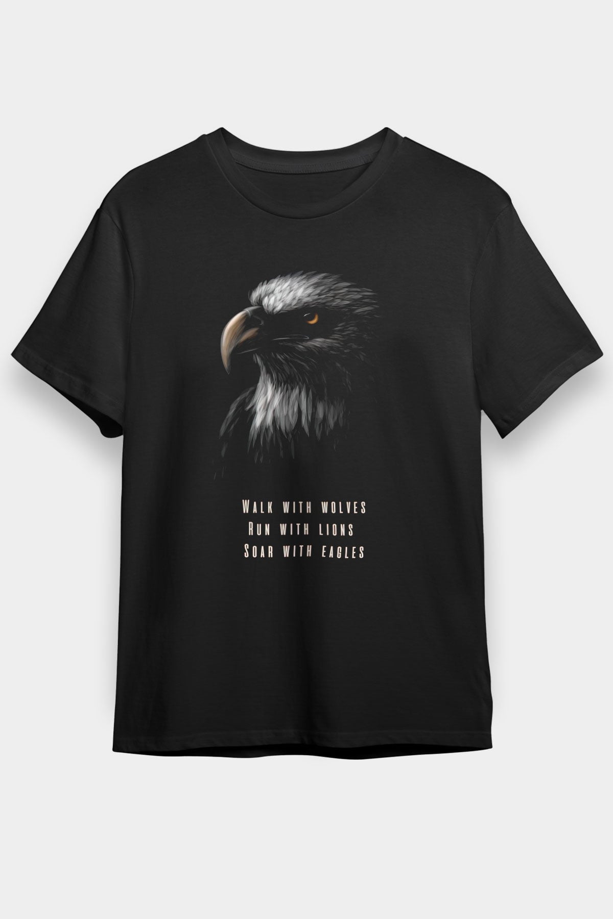 Kartal Siyah Unisex Tişört T-Shirt - TişörtFabrikası