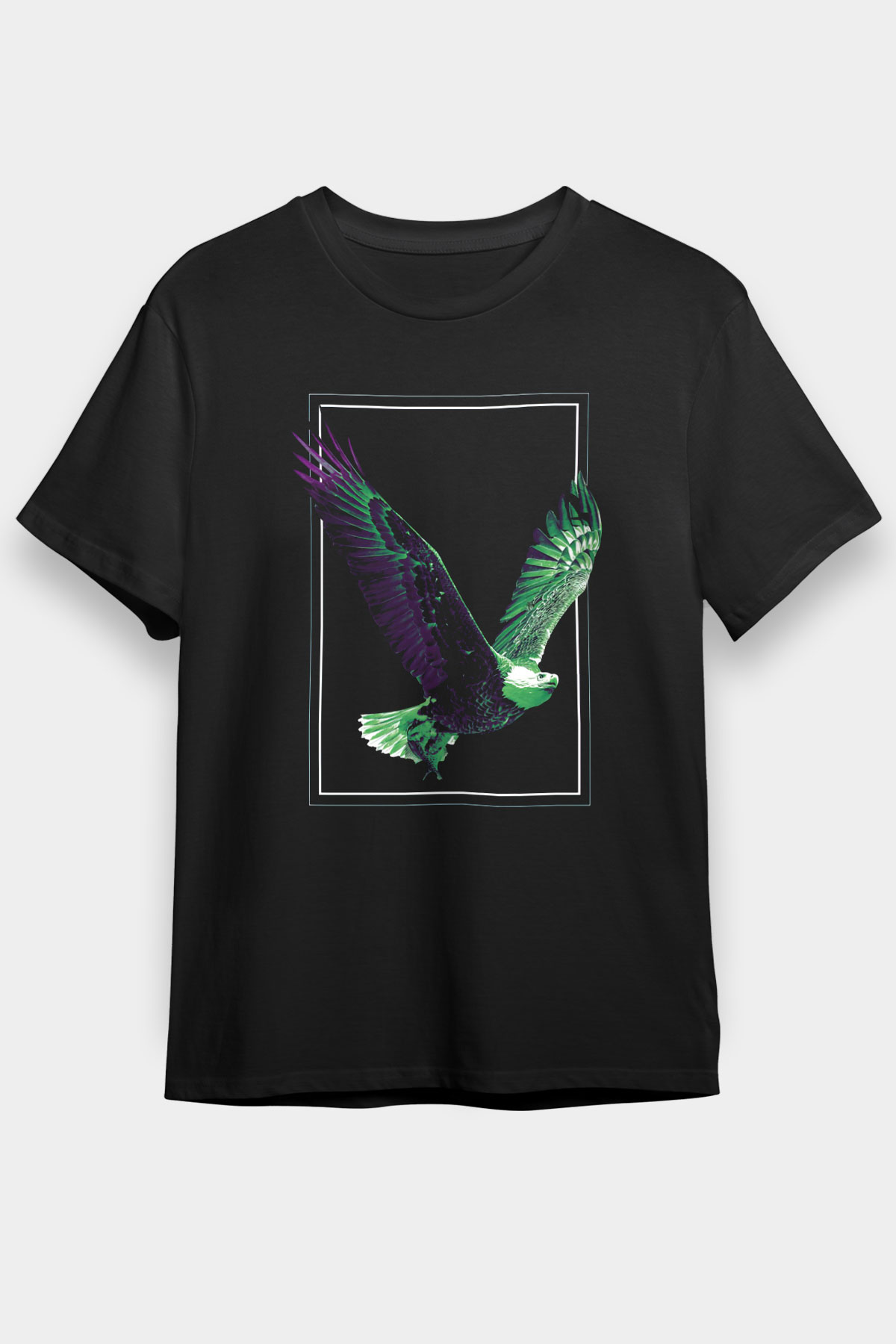 Kartal Siyah Unisex Tişört T-Shirt - TişörtFabrikası