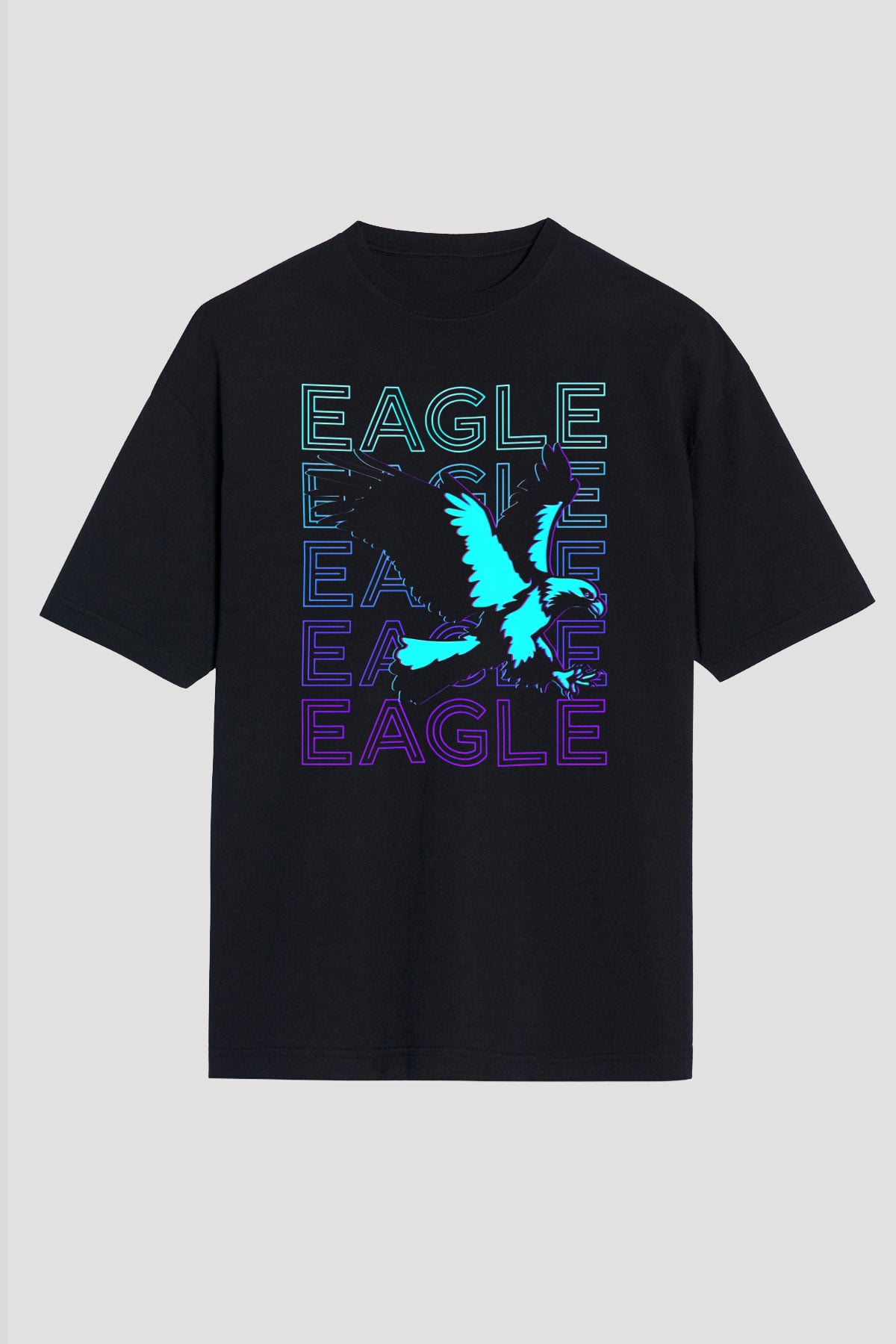 Kartal Siyah Unisex Tişört T-Shirt - TişörtFabrikası