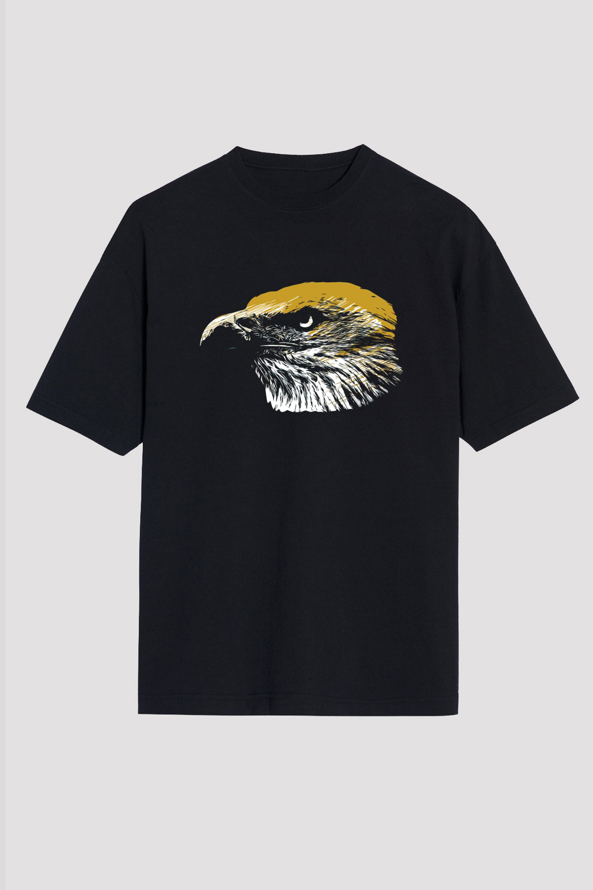 Kartal Siyah Unisex Tişört T-Shirt - TişörtFabrikası
