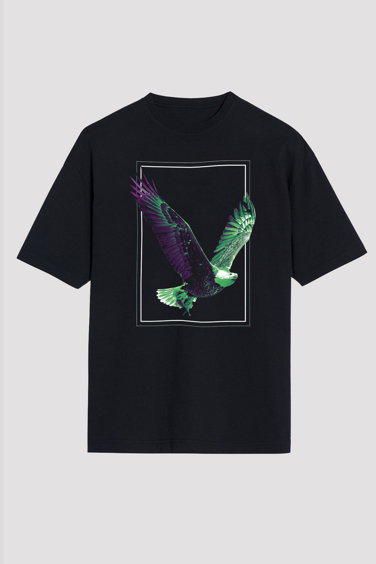 Kartal Siyah Unisex Tişört T-Shirt - TişörtFabrikası
