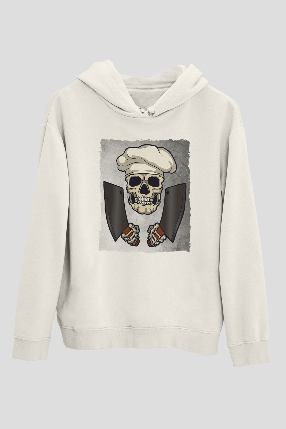Kasap Beyaz Unisex Kapüşonlu Sweatshirt