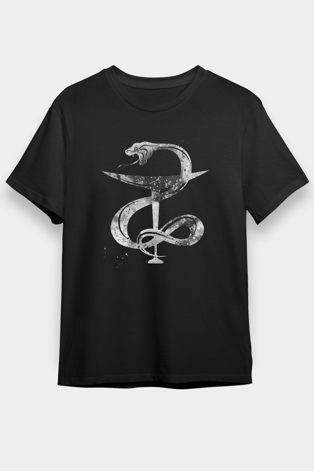Kasede Hygieia Baskılı Unisex Siyah Tişört - Tshirt