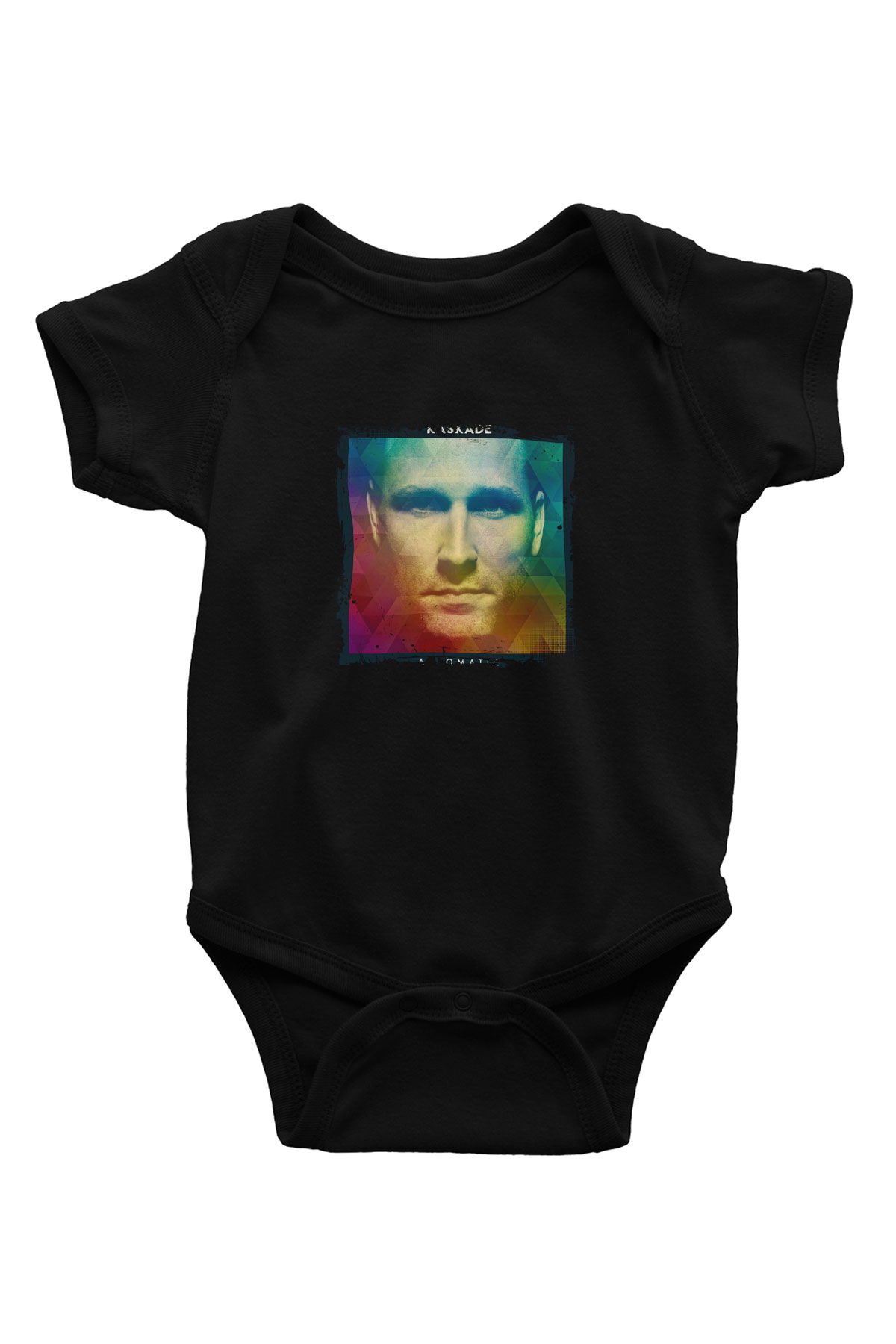 Kaskade Baskılı Unisex Siyah Bebek Body - Zıbın