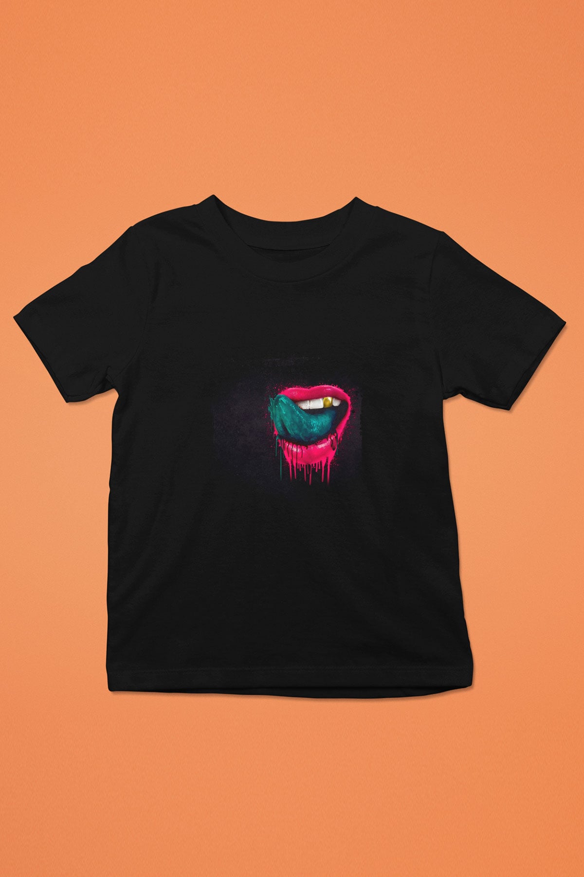 Kaskade Baskılı Unisex Siyah Çocuk Tişört