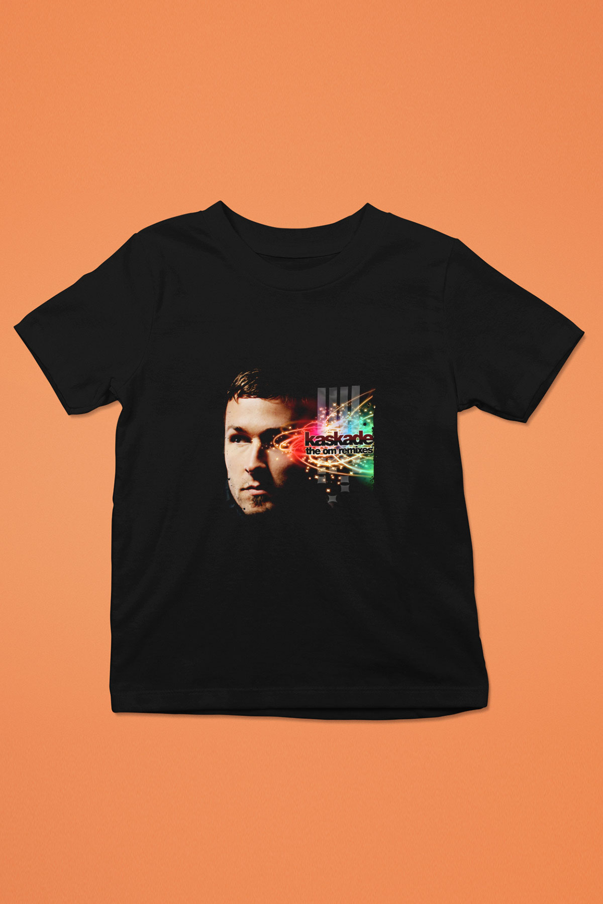 Kaskade Baskılı Unisex Siyah Çocuk Tişört