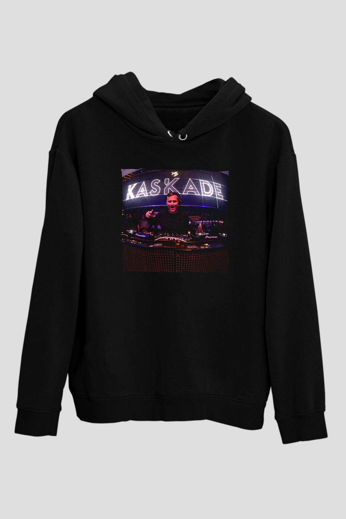 Kaskade Siyah Unisex Kapüşonlu Sweatshirt