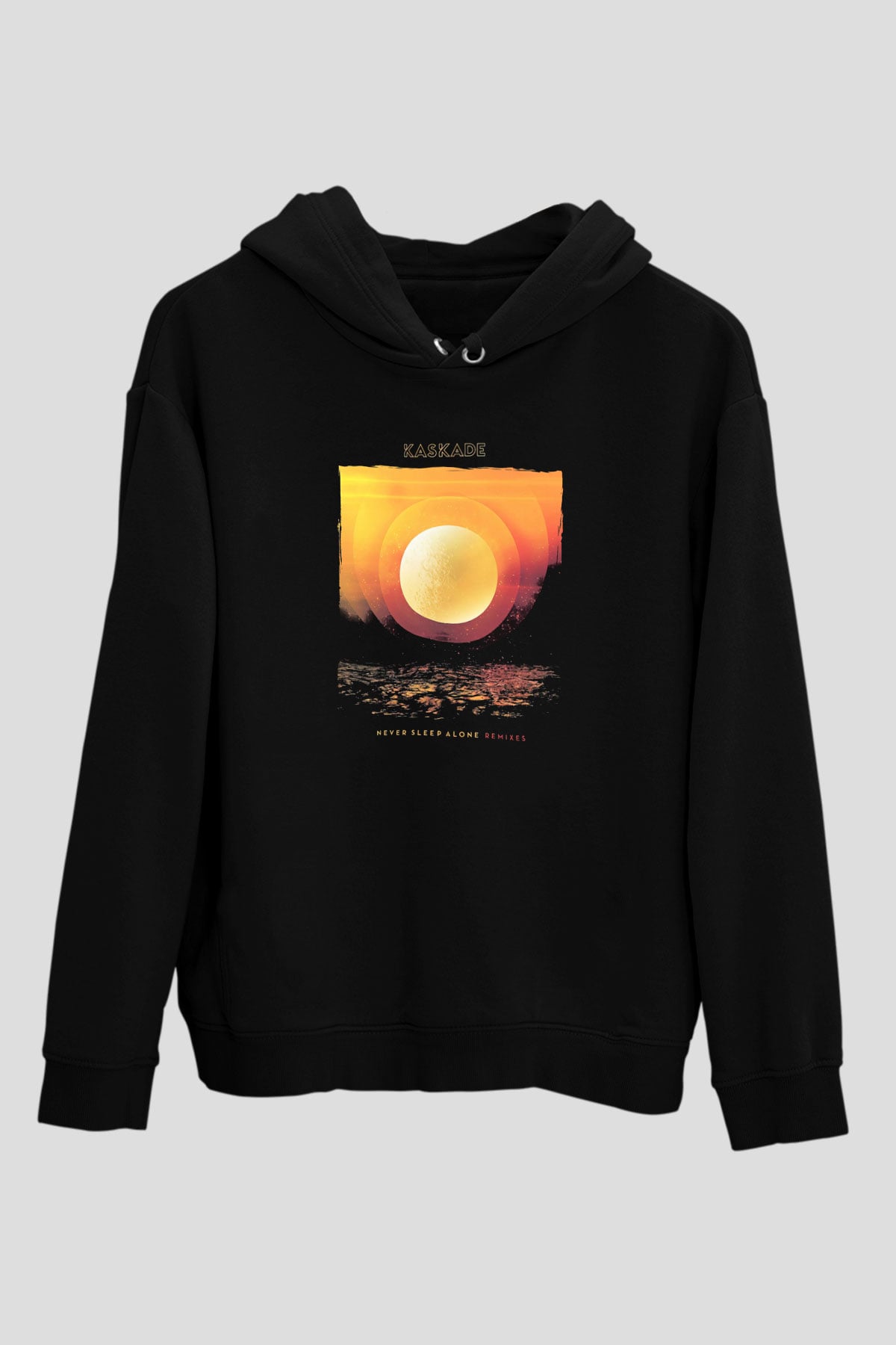 Kaskade Siyah Unisex Kapüşonlu Sweatshirt
