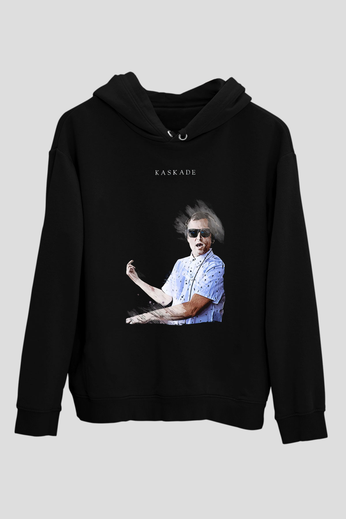 Kaskade Siyah Unisex Kapüşonlu Sweatshirt