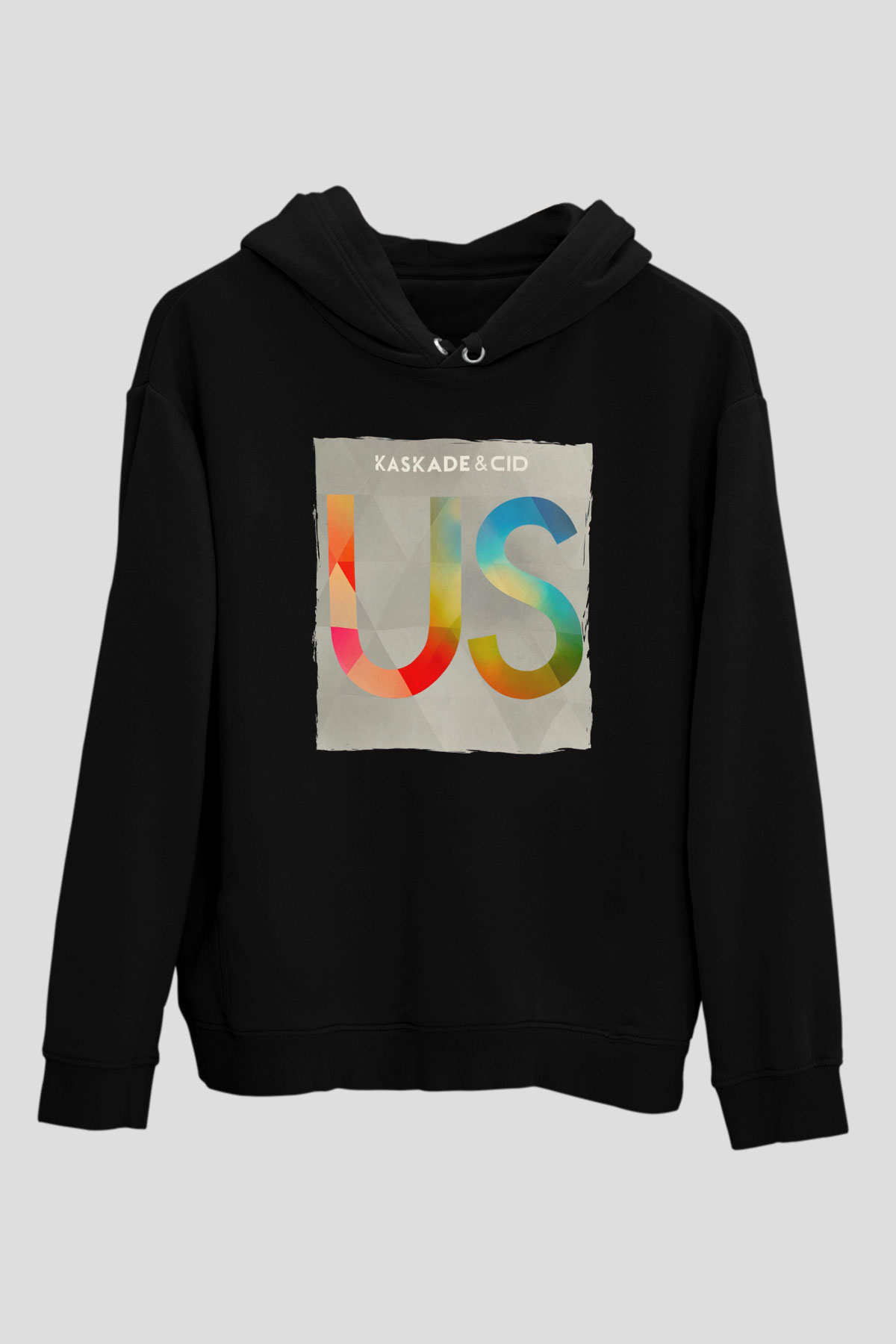 Kaskade Siyah Unisex Kapüşonlu Sweatshirt