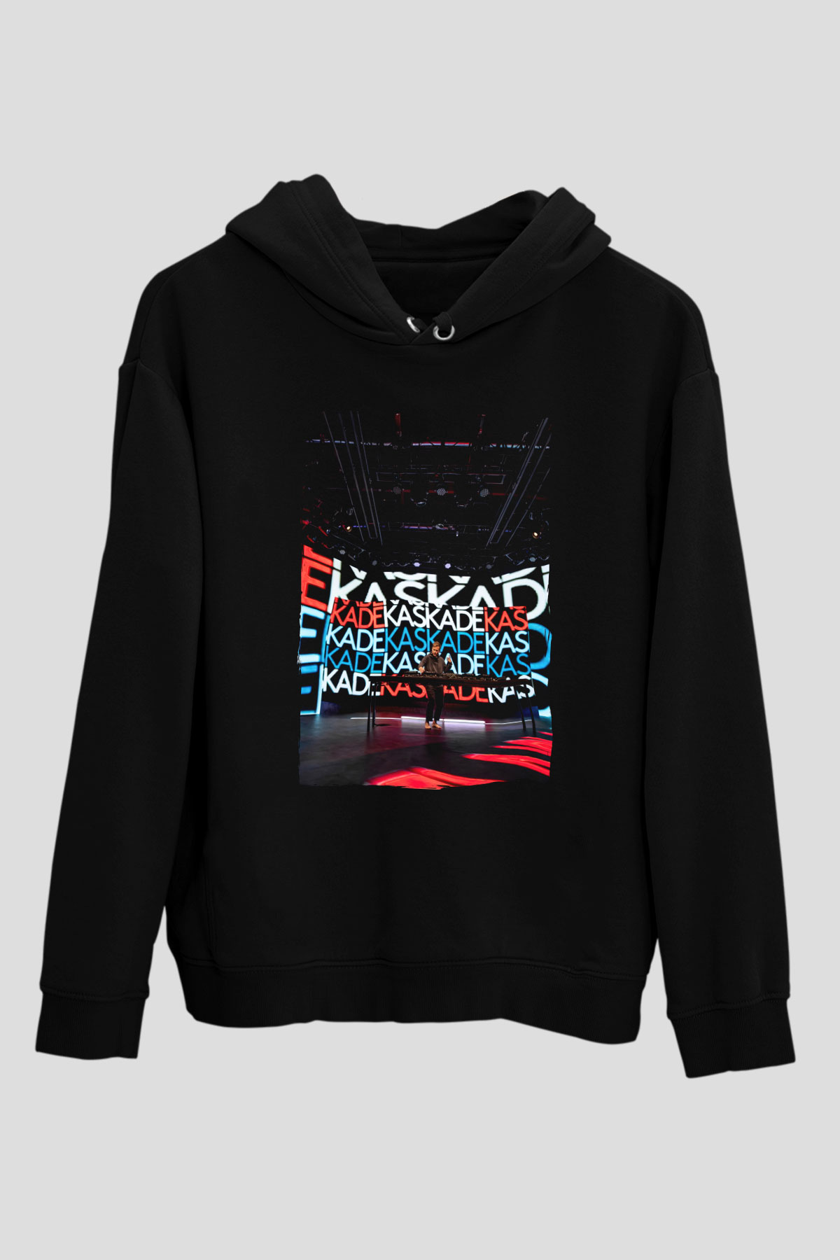 Kaskade Siyah Unisex Kapüşonlu Sweatshirt