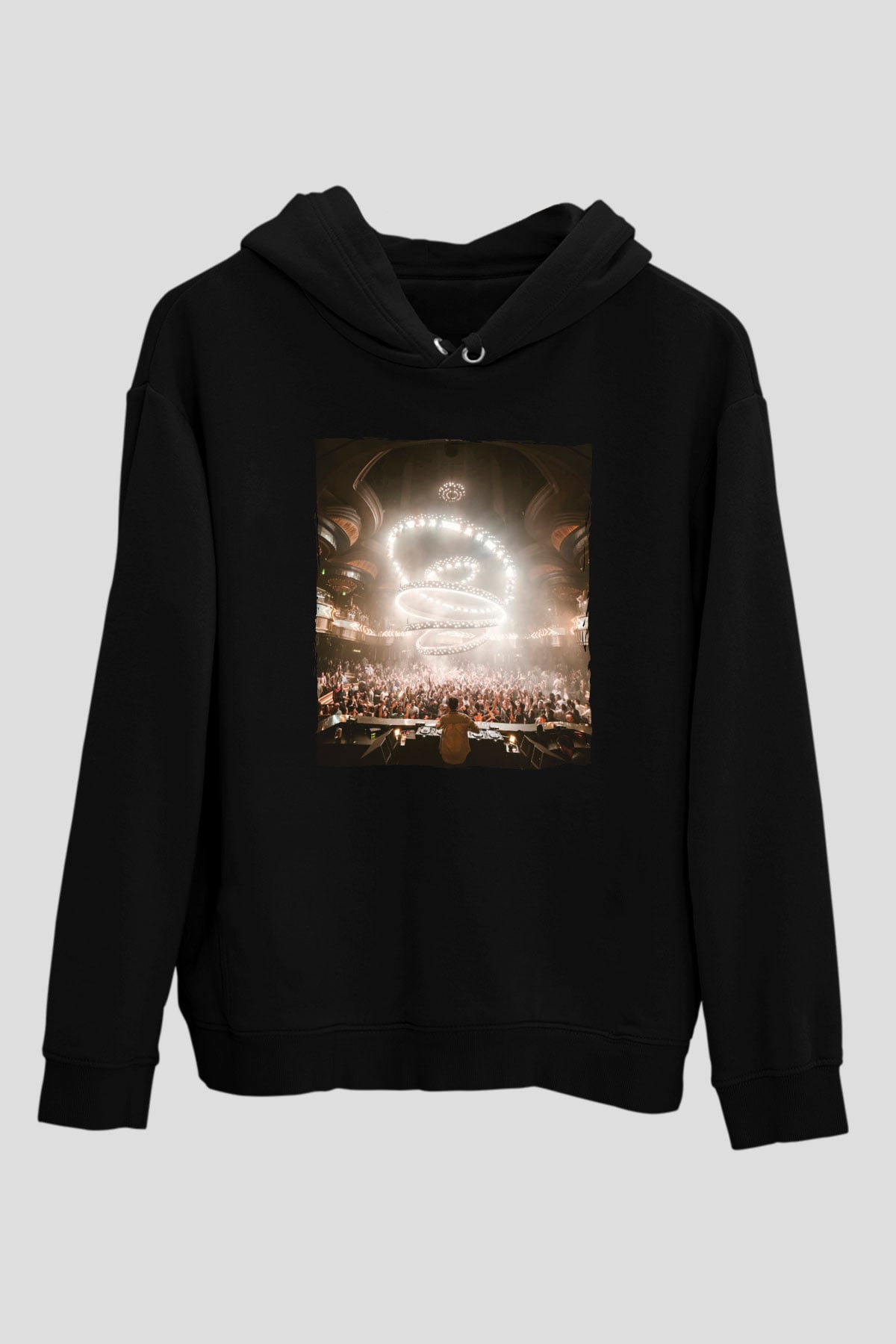 Kaskade Siyah Unisex Kapüşonlu Sweatshirt