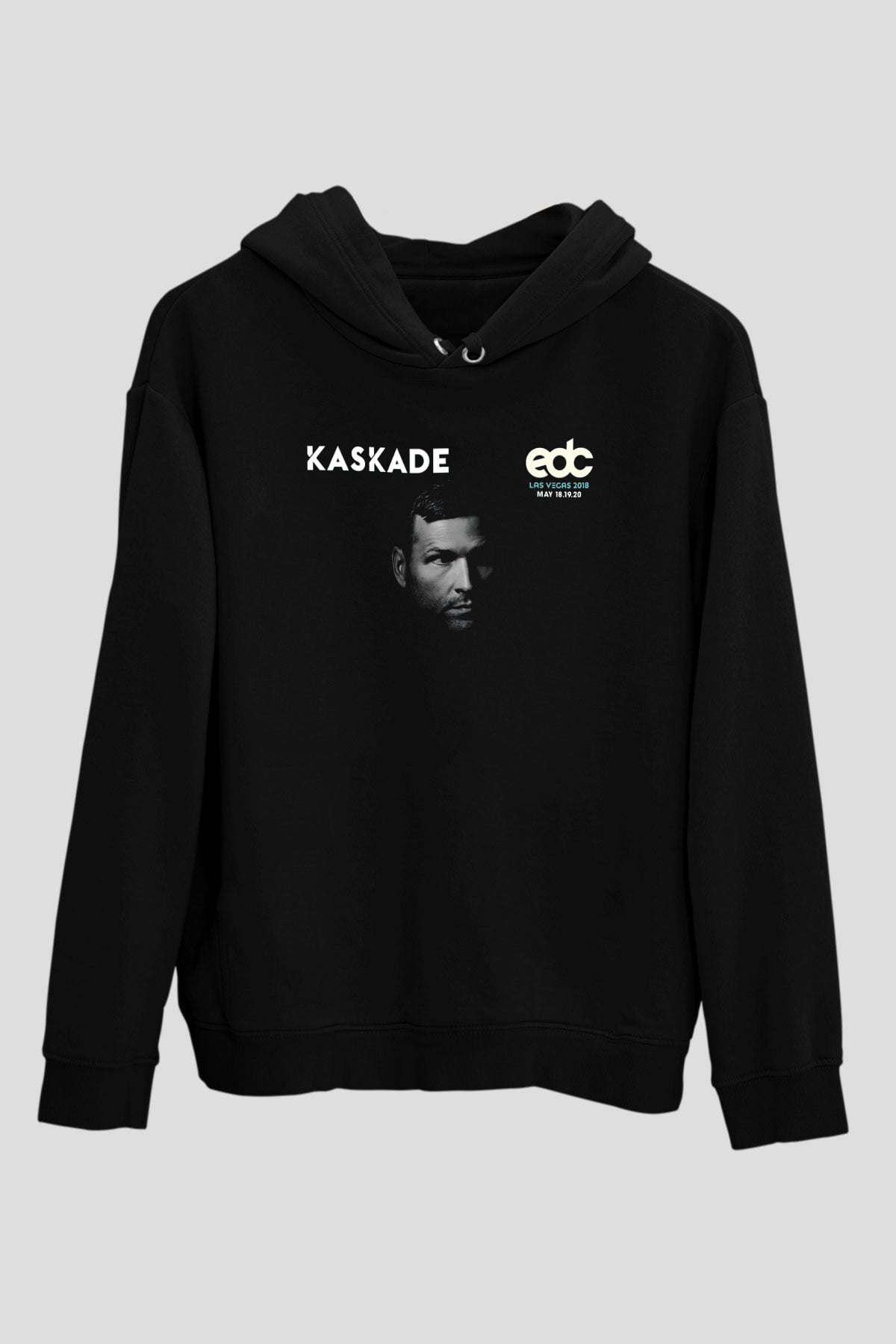Kaskade Siyah Unisex Kapüşonlu Sweatshirt