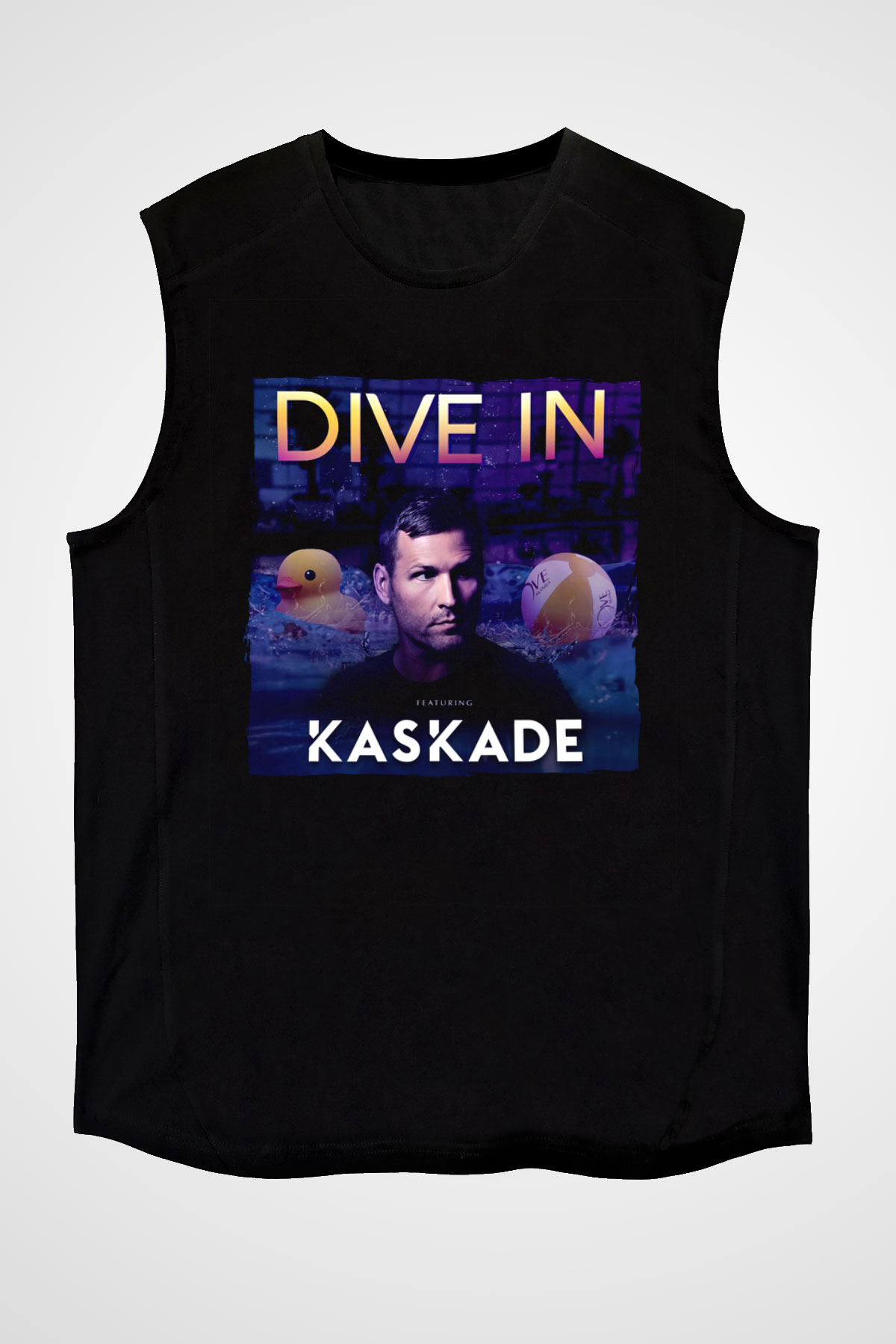 Kaskade Siyah Unisex Kolsuz Tişört