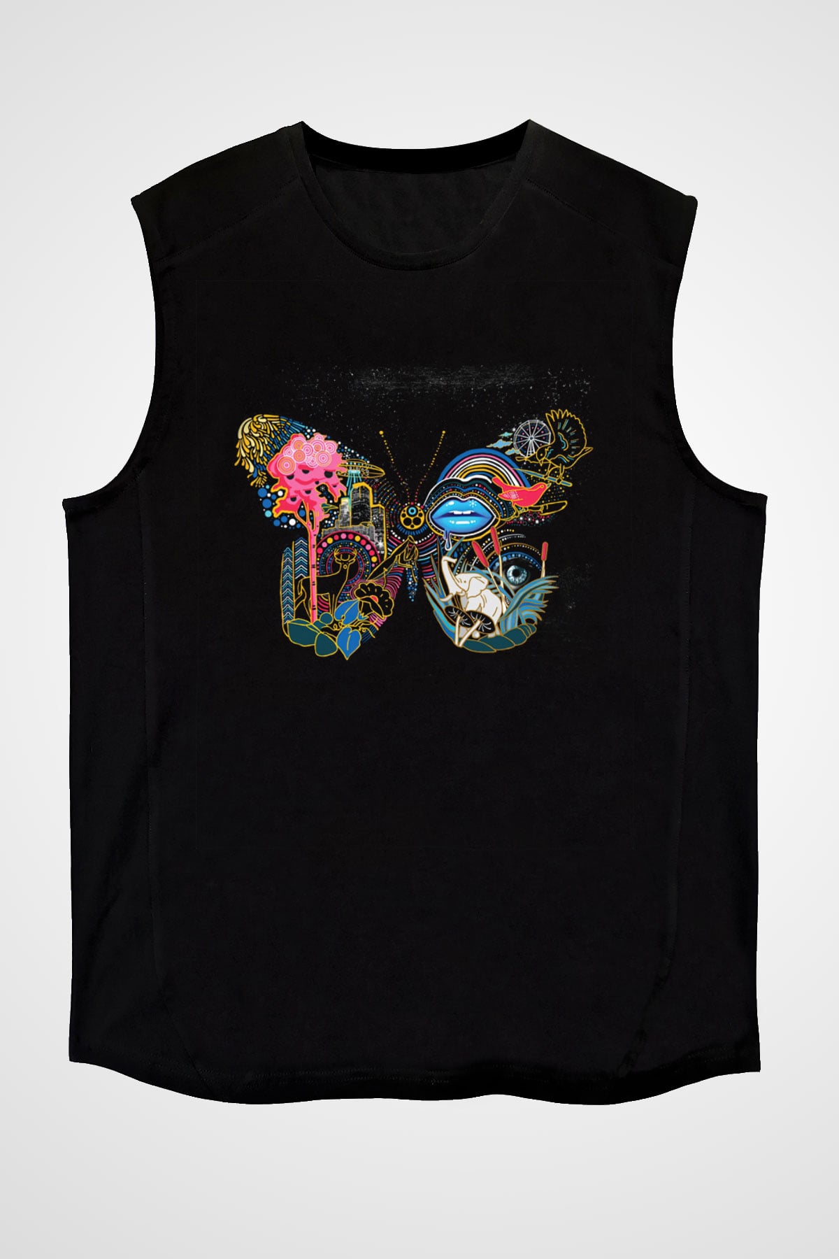 Kaskade Siyah Unisex Kolsuz Tişört