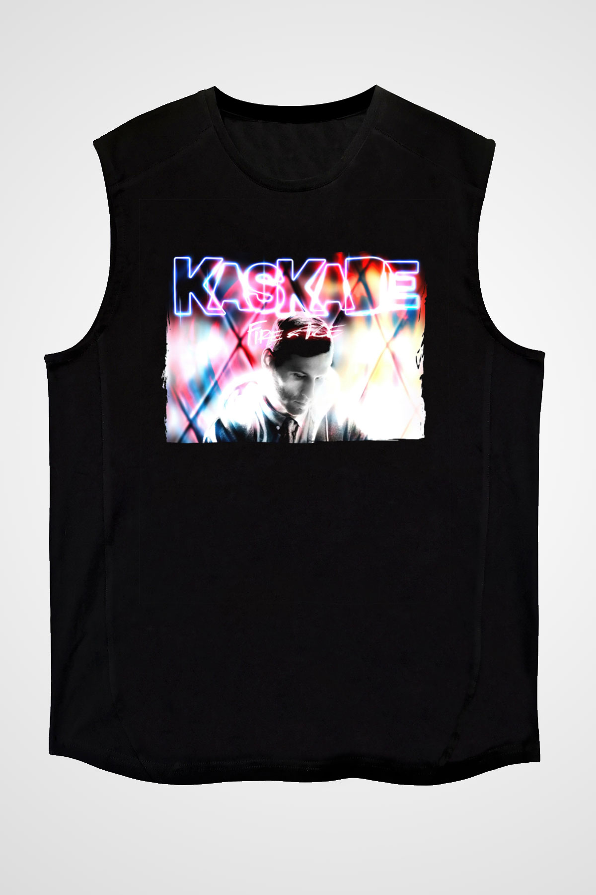 Kaskade Siyah Unisex Kolsuz Tişört